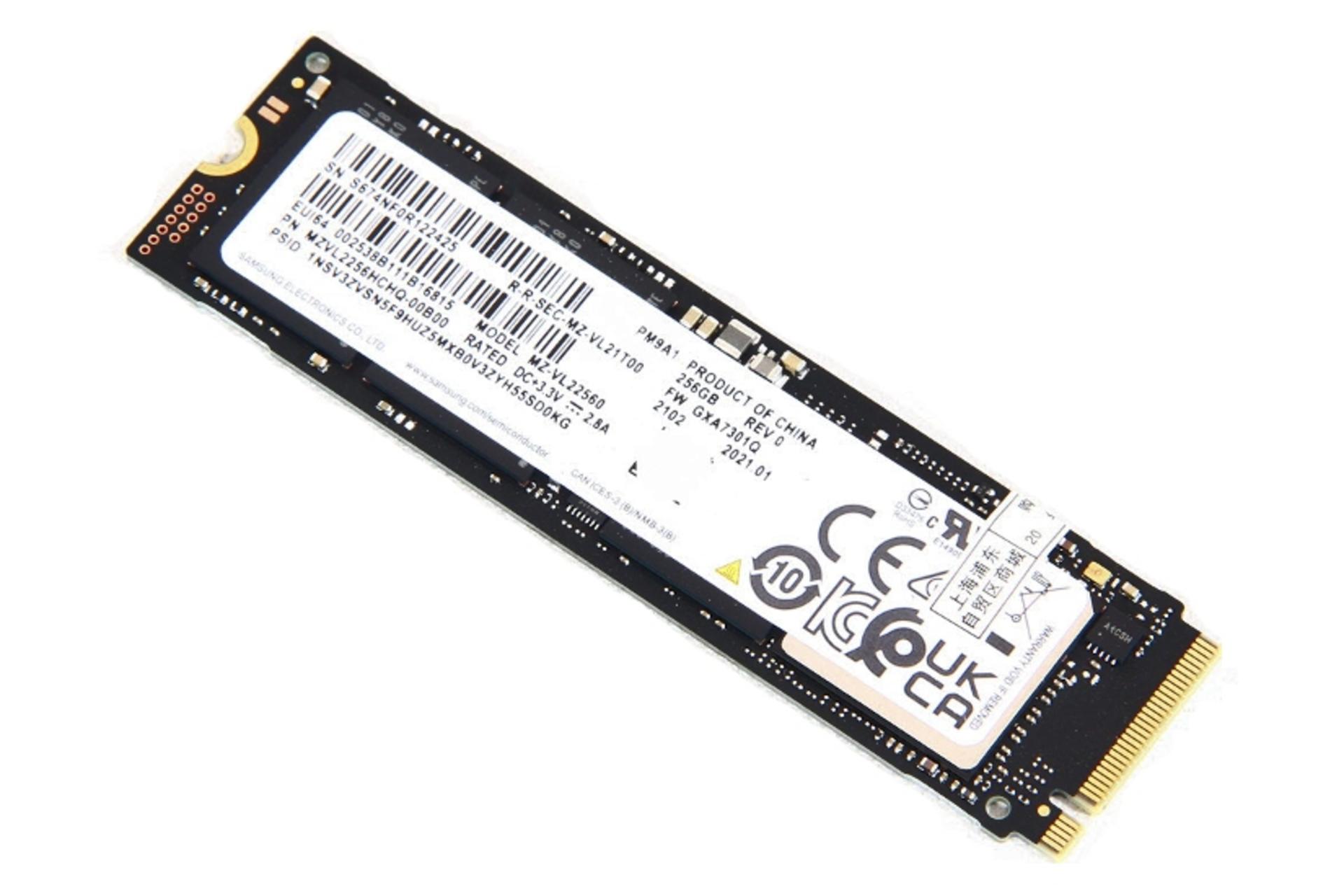 مرجع متخصصين ايران نماي روبرو SSD سامسونگ Samsung PM9A1 NVMe M.2 256GB ظرفيت 256 گيگابايت