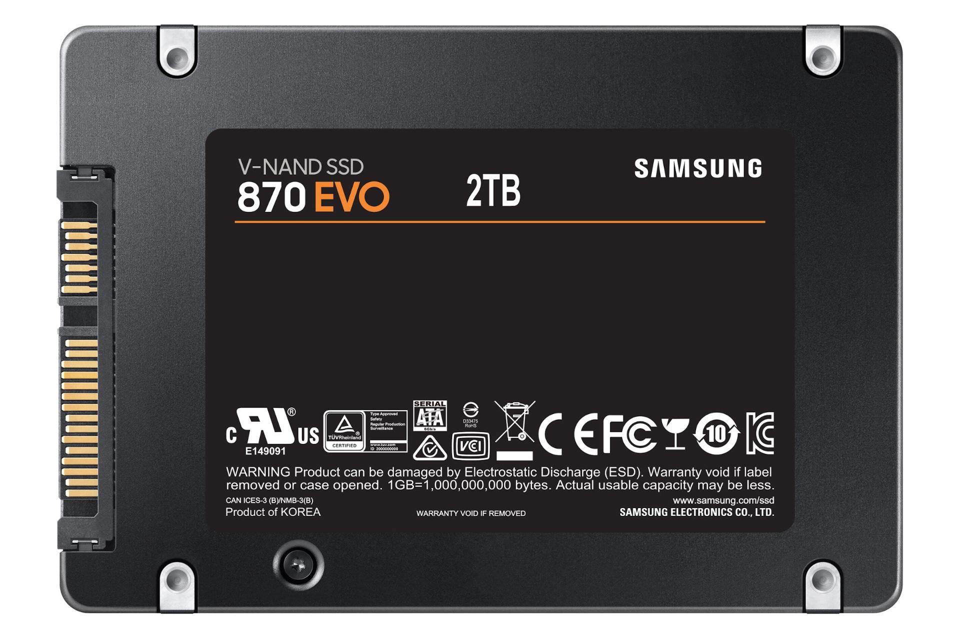 SSD سامسونگ Samsung 870 EVO SATA 2.5 Inch 2TB ظرفیت 2 ترابایت