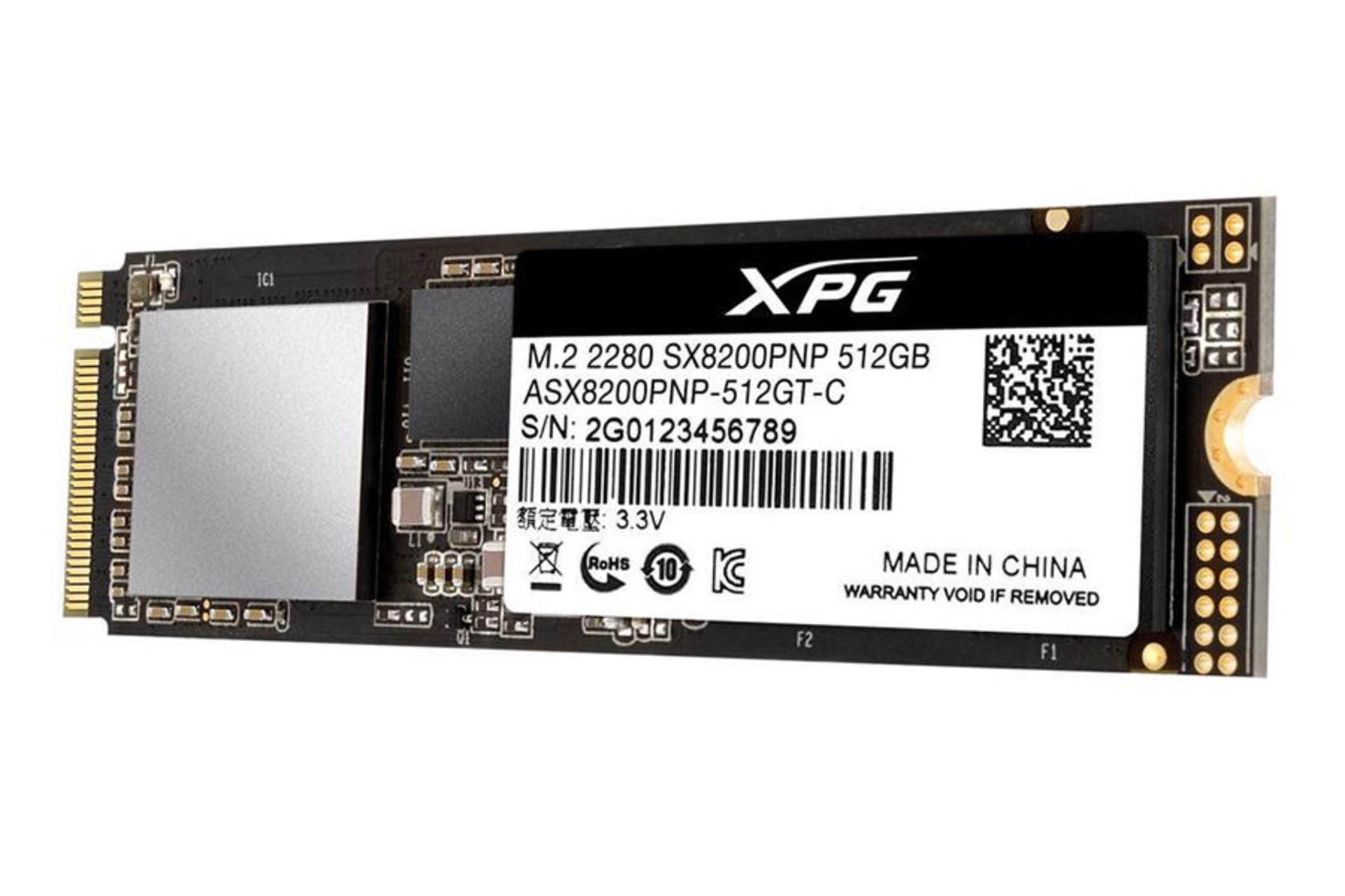 ای دیتا XPG SX8200 Pro PCIe M.2 ظرفیت 512 گیگابایت /  ADATA XPG SX8200 Pro PCIe M.2 512GB