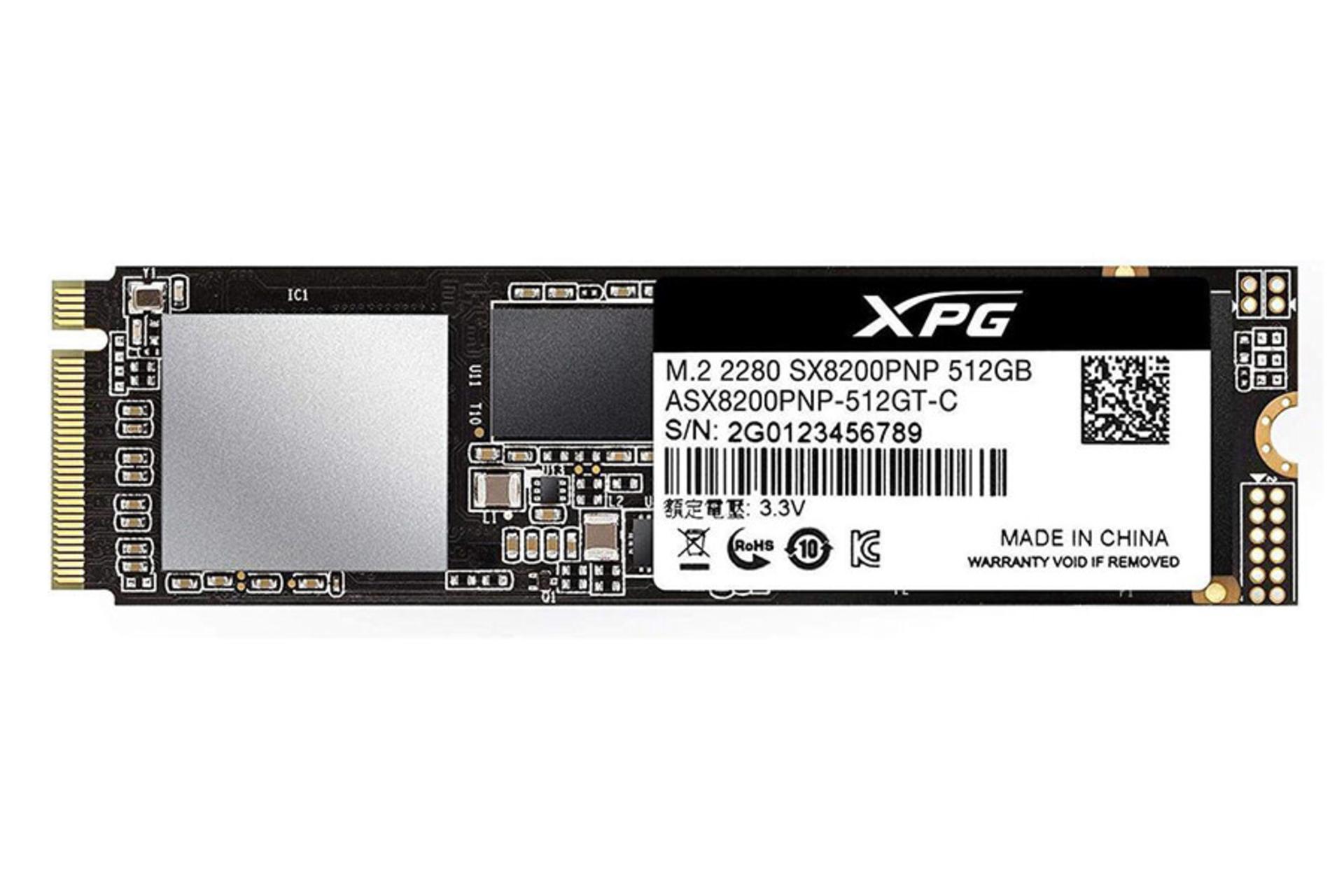 ای دیتا XPG SX8200 Pro PCIe M.2 ظرفیت 512 گیگابایت /  ADATA XPG SX8200 Pro PCIe M.2 512GB