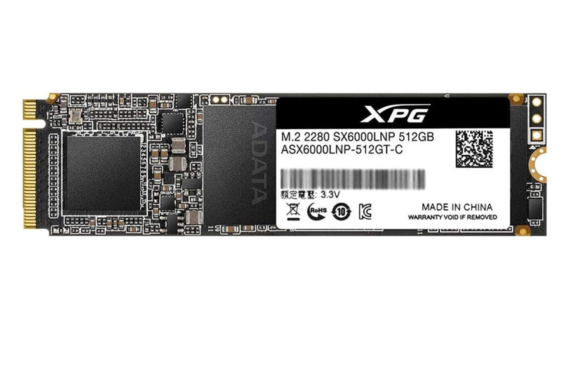 ای دیتا XPG SX6000 Lite PCIe M.2 ظرفیت 512 گیگابایت / ADATA XPG SX6000 Lite PCIe M.2 512GB