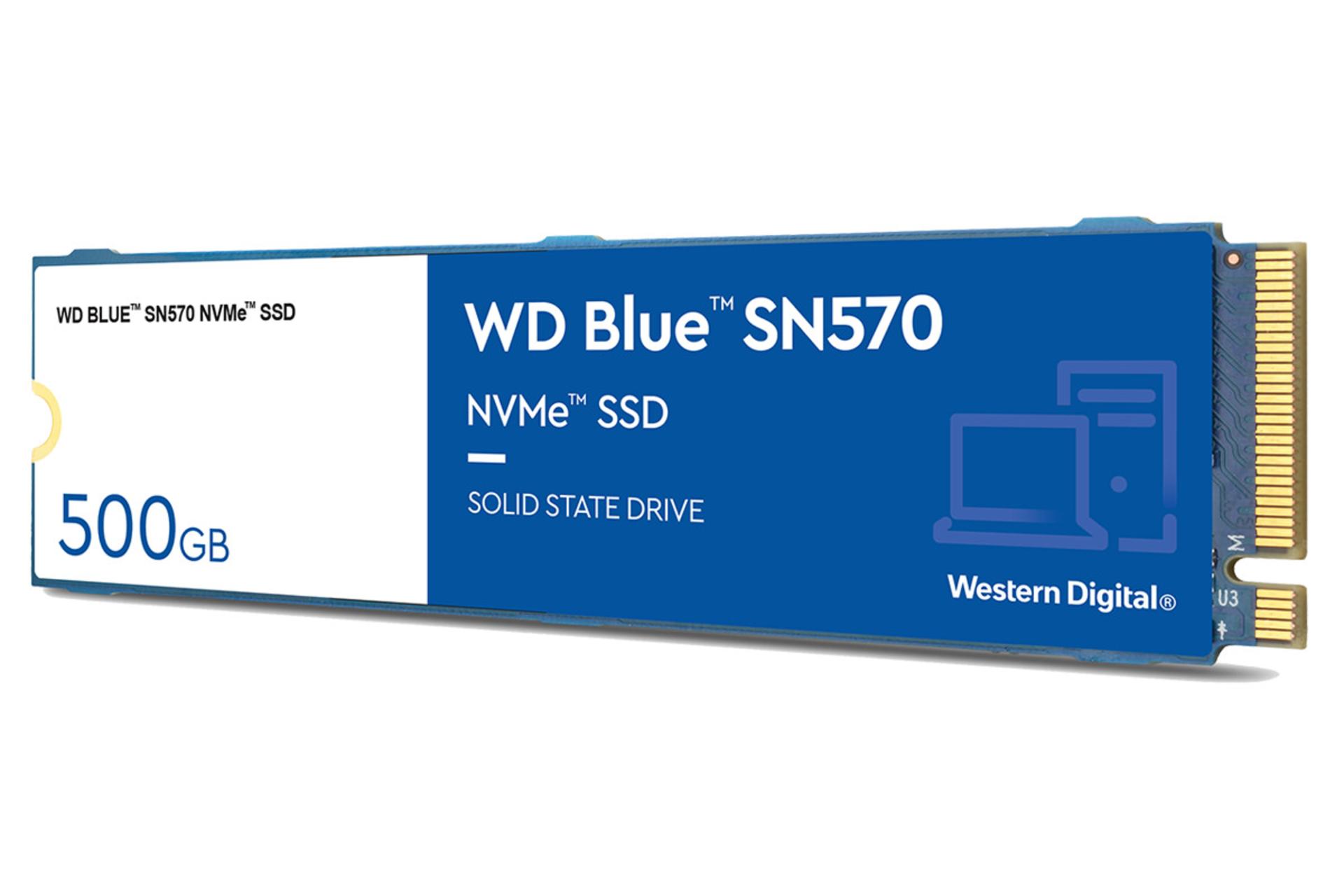 نمای جانبی SSD وسترن دیجیتال Blue SN570 NVMe M.2 ظرفیت 500 گیگابایت
