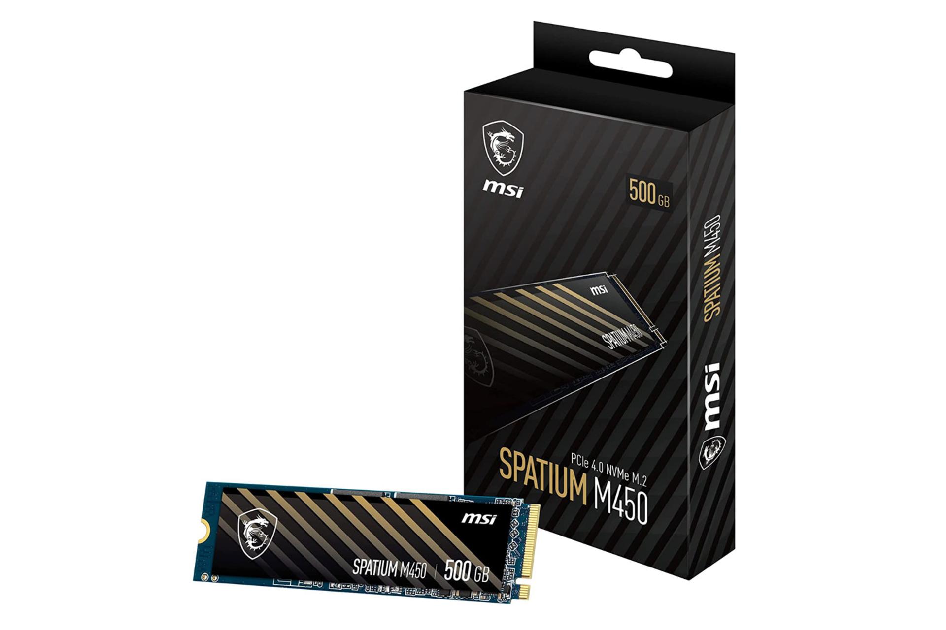 جعبه SSD ام اس آی SPATIUM M450 NVMe M.2 ظرفیت 500 گیگابایت