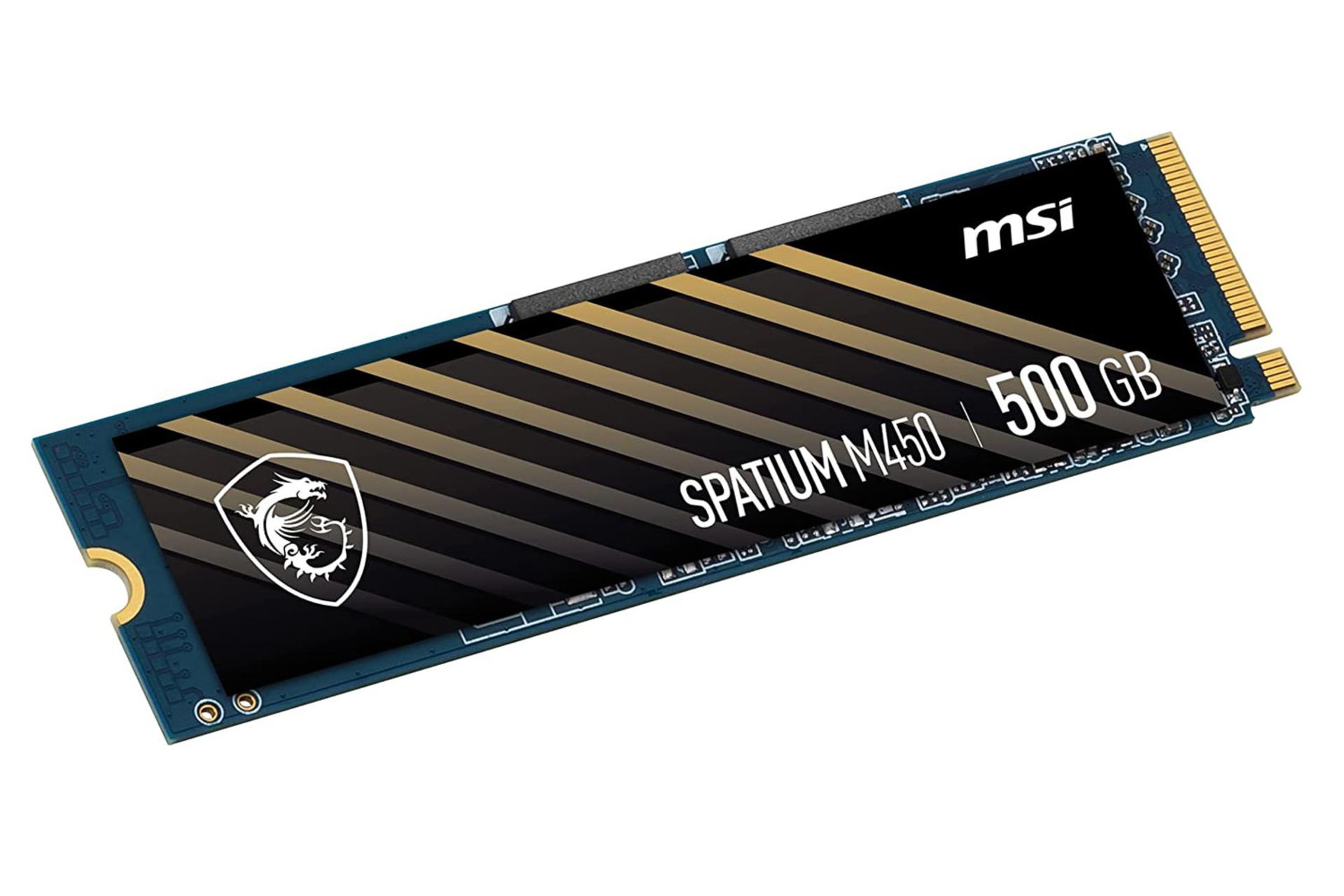 نمای چپ SSD ام اس آی SPATIUM M450 NVMe M.2 ظرفیت 500 گیگابایت