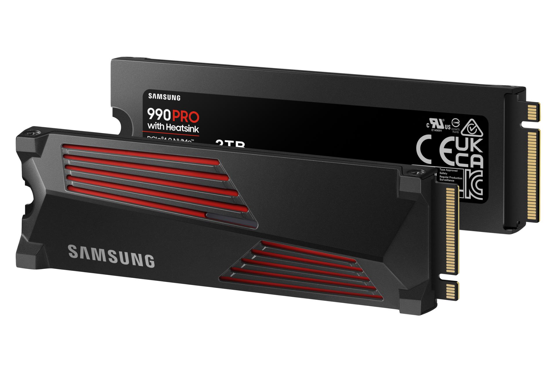 نمای جانبی SSD سامسونگ 990 Pro NVMe M.2 ظرفیت 1 ترابایت