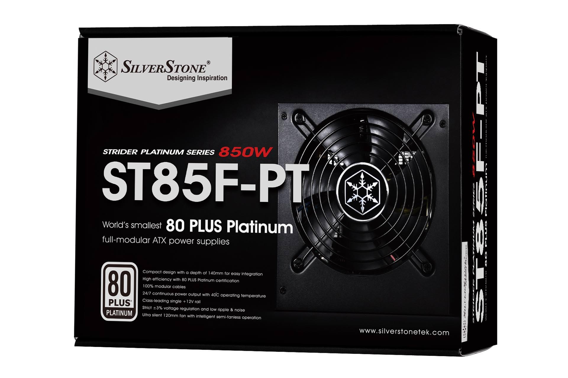 پاور کامپیوتر سیلور استون ST85F-PT با توان 850 وات بسته بندی