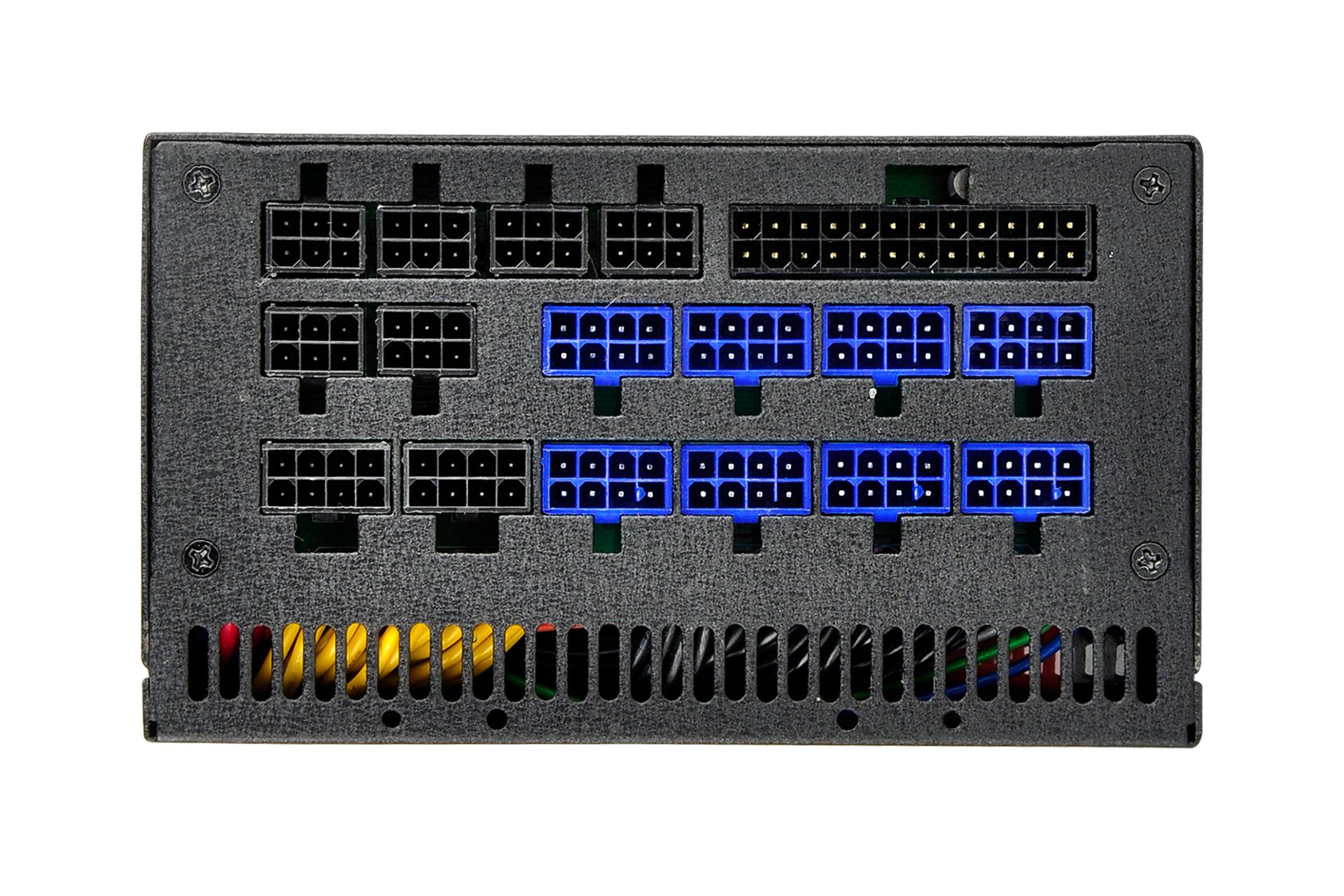 پاور کامپیوتر سیلور استون ST1000-PT با توان 1000 وات نمای اتصالات