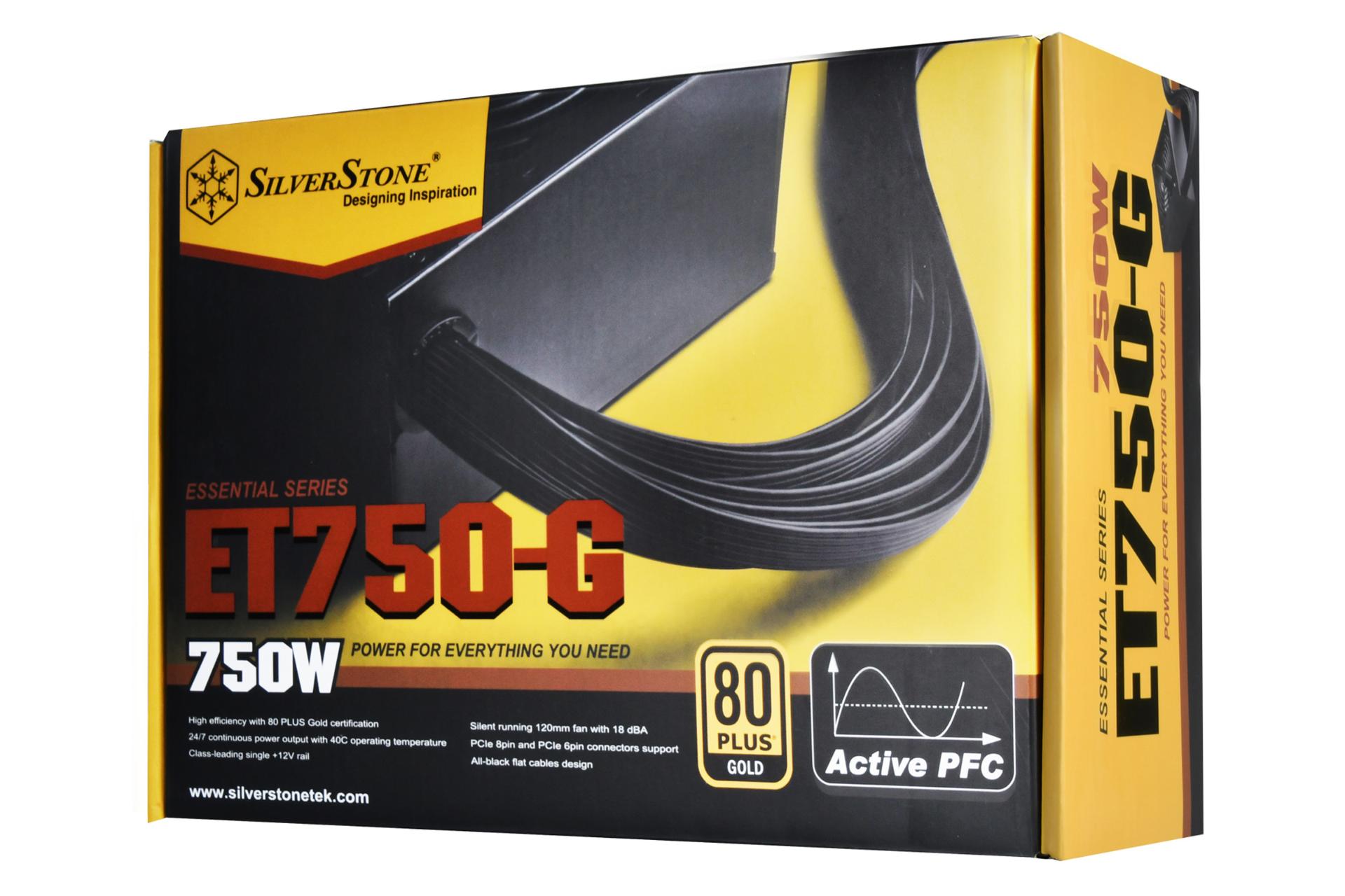 جعبه زرد پاور کامپیوتر سیلور استون ET750-G با توان 750 وات