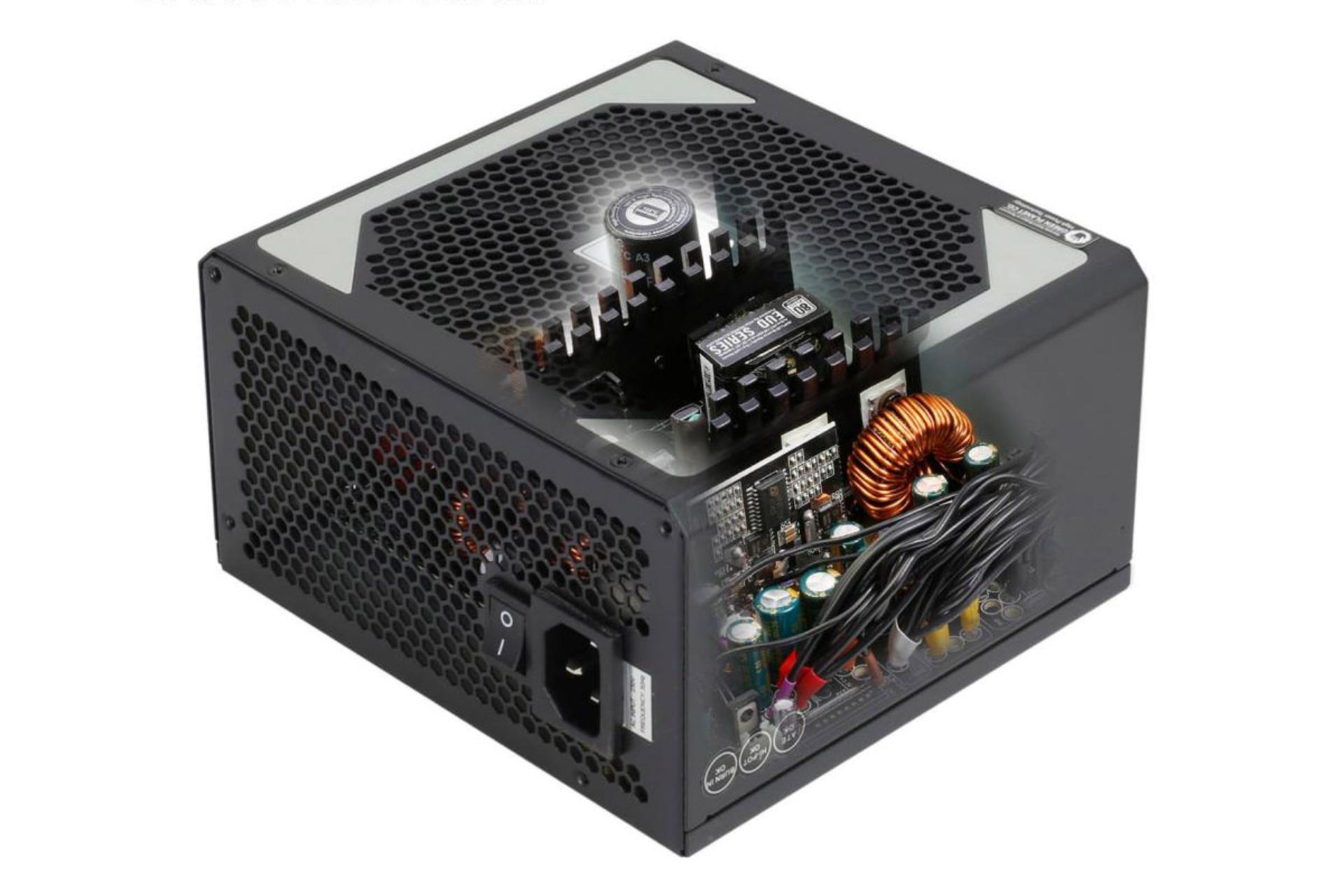 نمای بریده پاور کامپیوتر گرین GP580A-EUD با توان 580 وات
