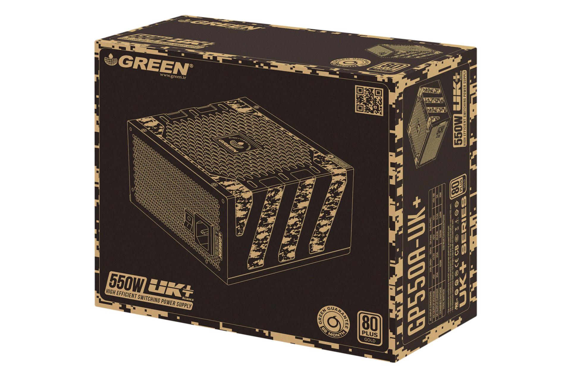 جعبه پاور کامپیوتر گرین GP550A-UK Plus با توان 550 وات