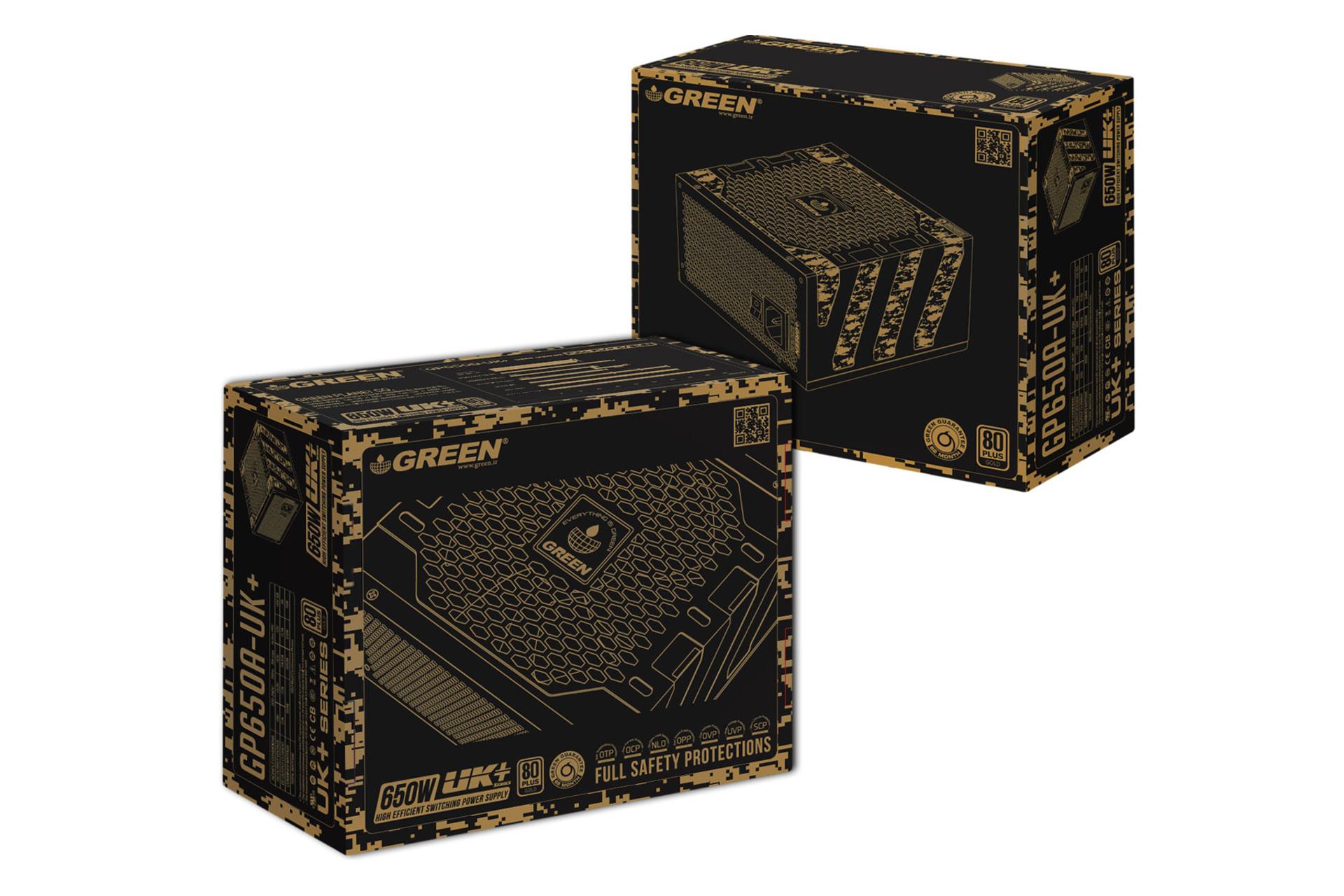 جعبه پاور کامپیوتر گرین GP650A-UK Plus با توان 650 وات