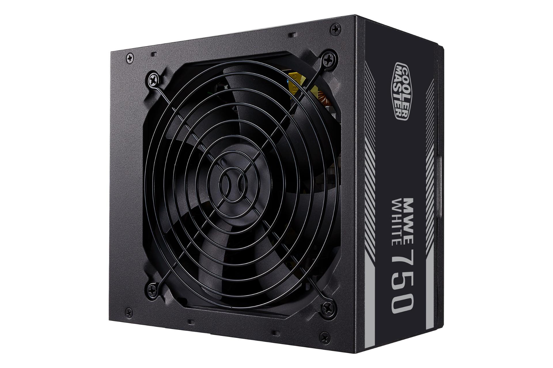 نمای ایستاده پاور کامپیوتر کولر مستر MWE 650 White با توان 650 وات