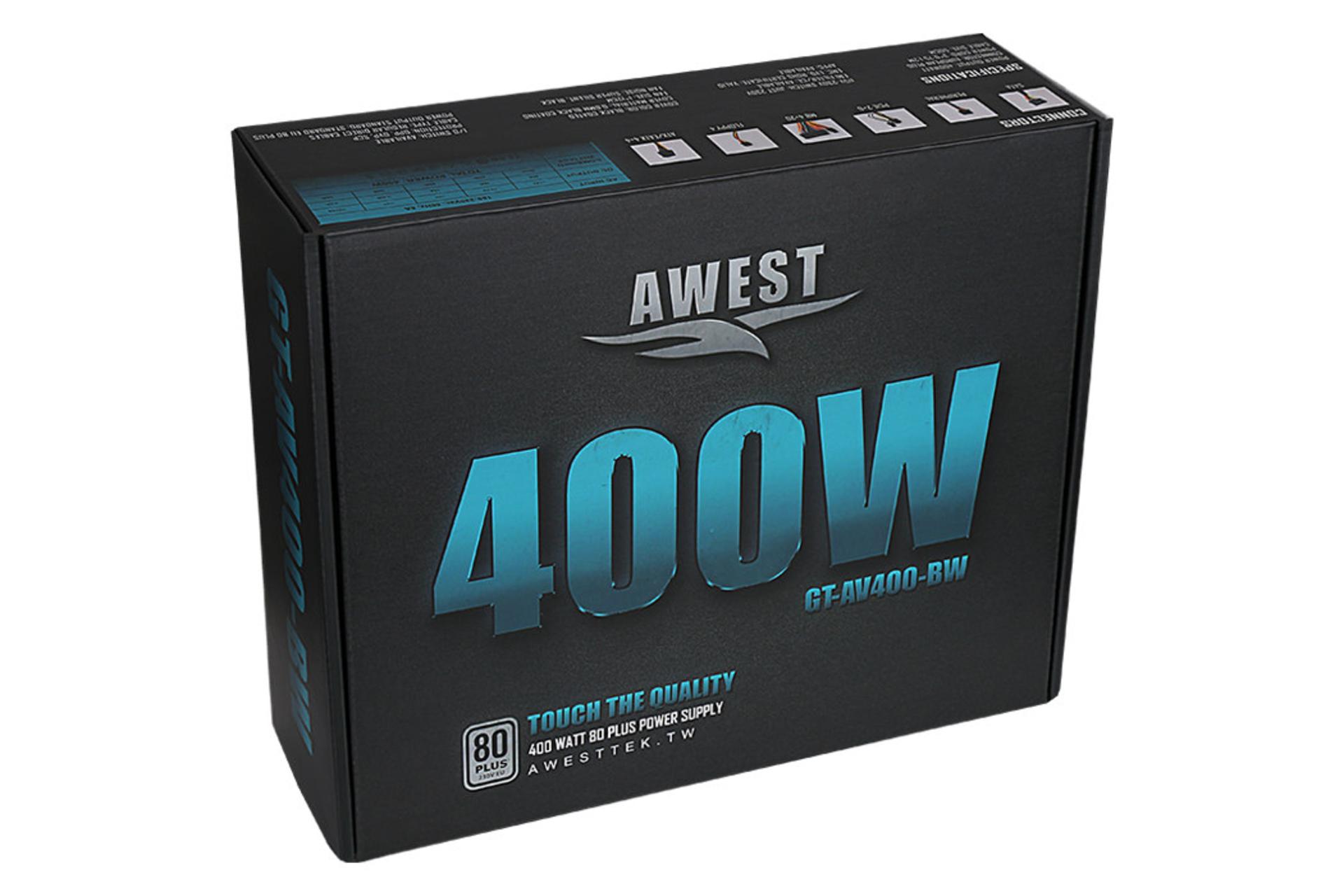 جعبه پاور کامپیوتر اوست AV400-BW با توان 400 وات