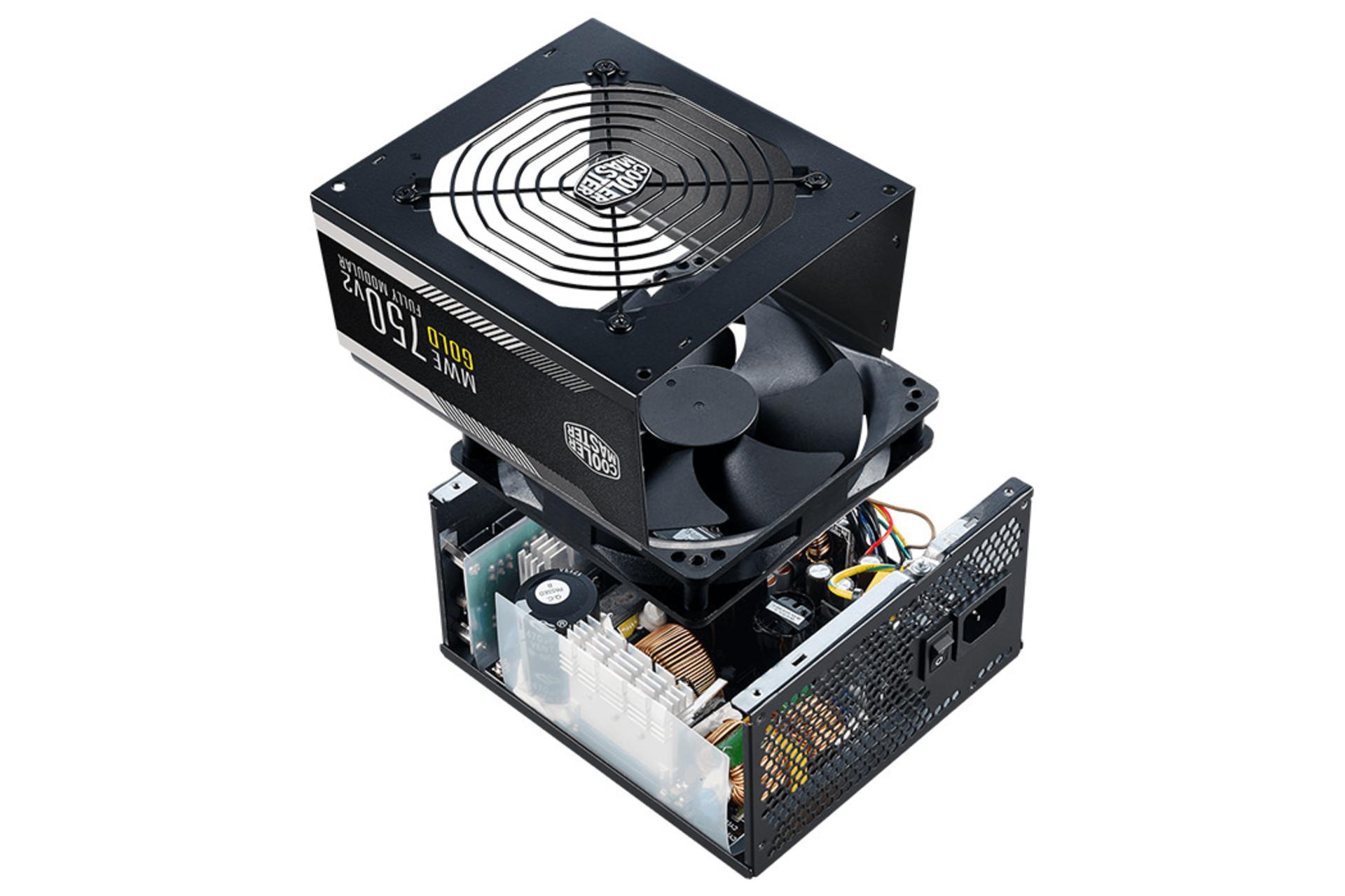 پاور کامپیوتر کولر مستر MWE Gold 750 V2 Full Modular با توان 750 وات جعبه پاور