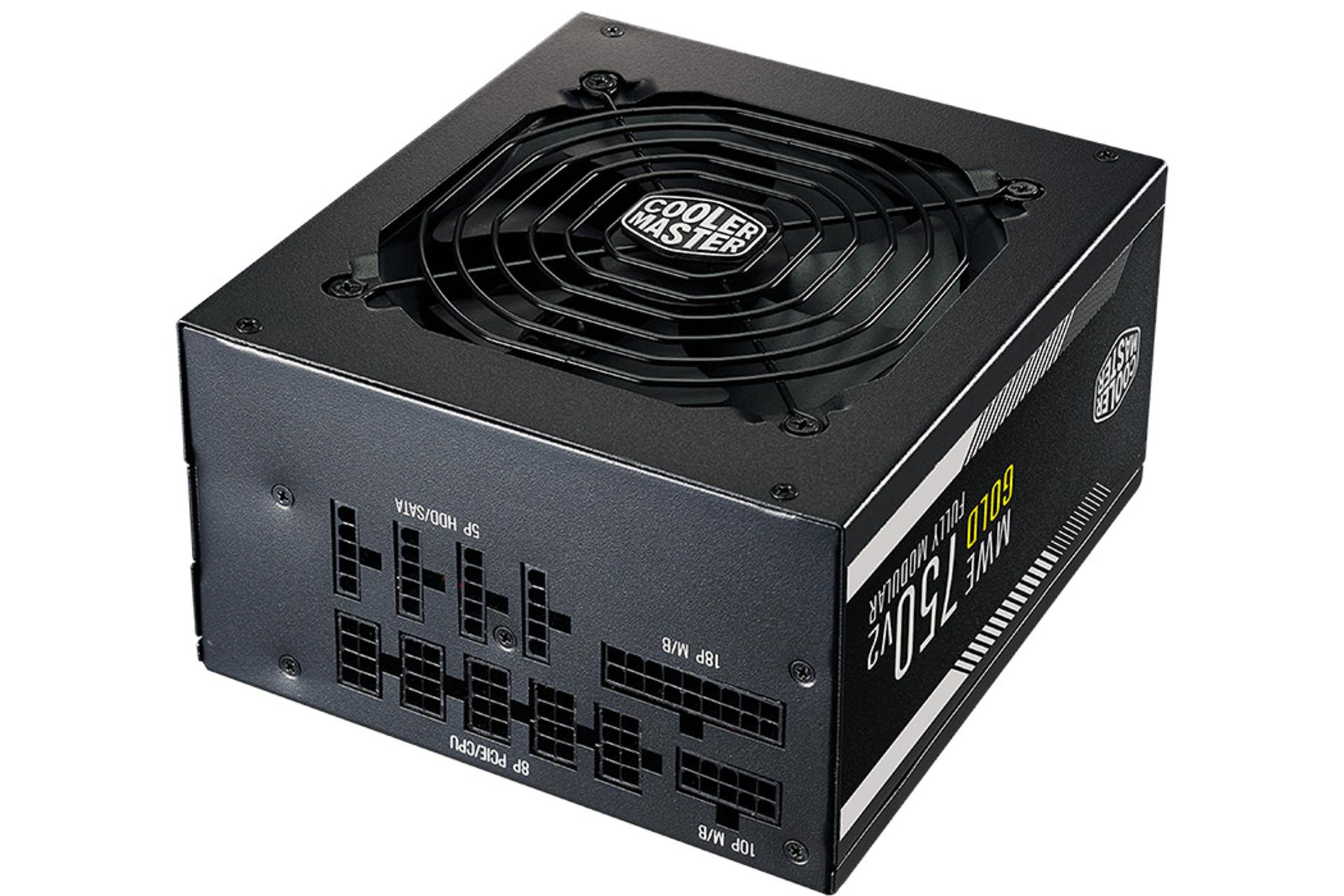 پاور کامپیوتر کولر مستر MWE Gold 750 V2 Full Modular با توان 750 وات نمای جانبی