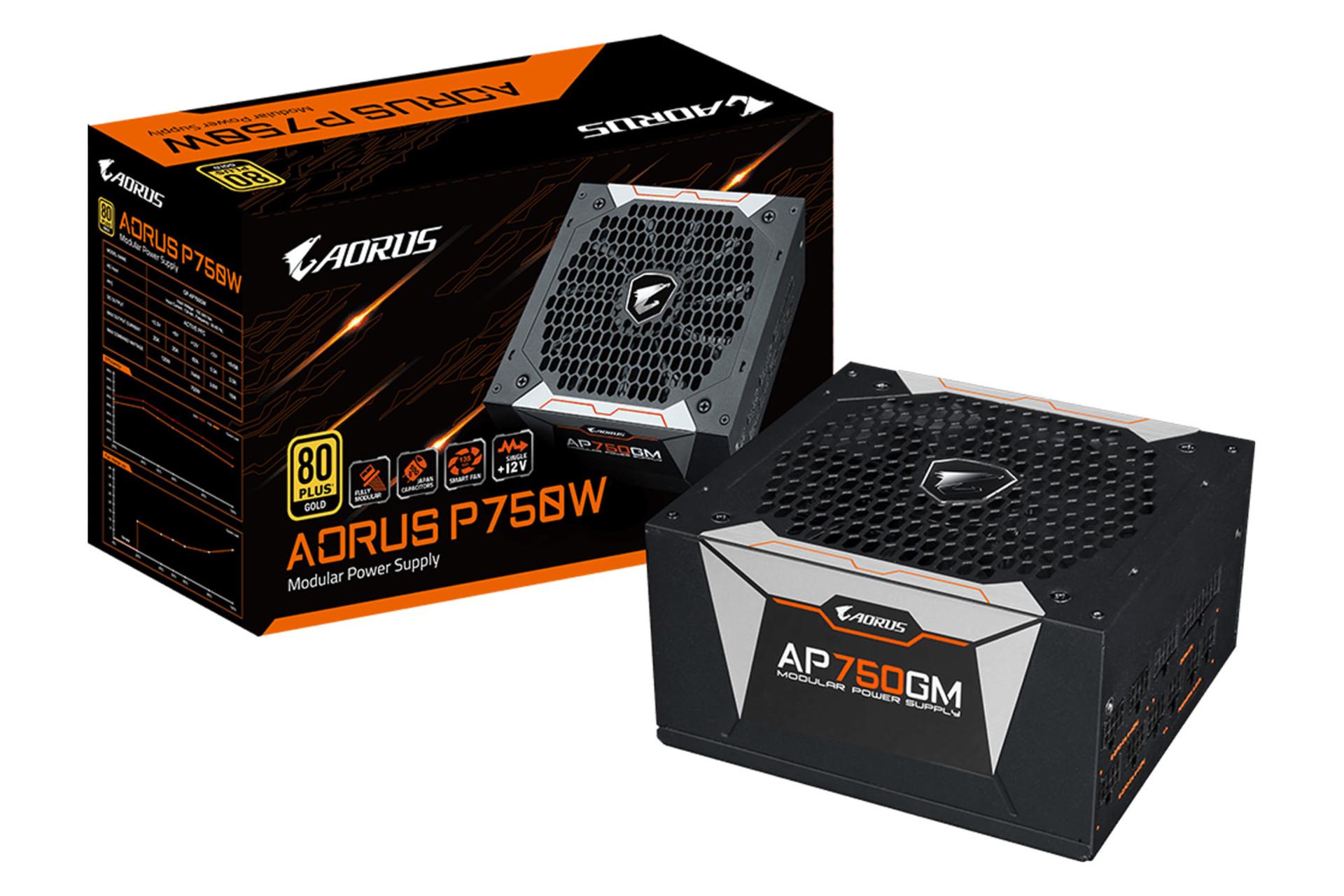 جعبه پاور کامپیوتر گیگابایت AORUS P750G با توان 750 وات