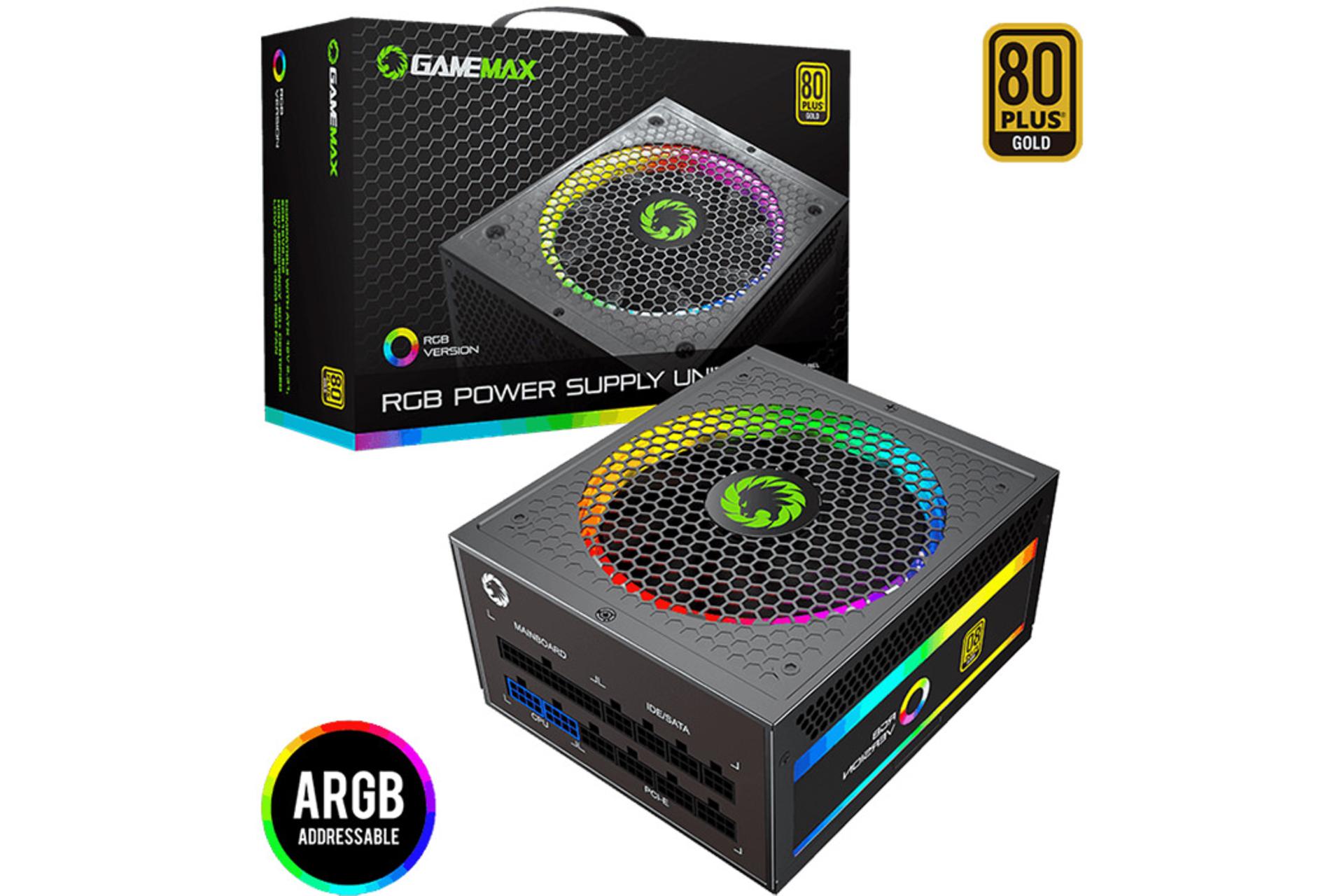 گیم مکس RGB1050 STD با توان 1050 وات بسته بندی