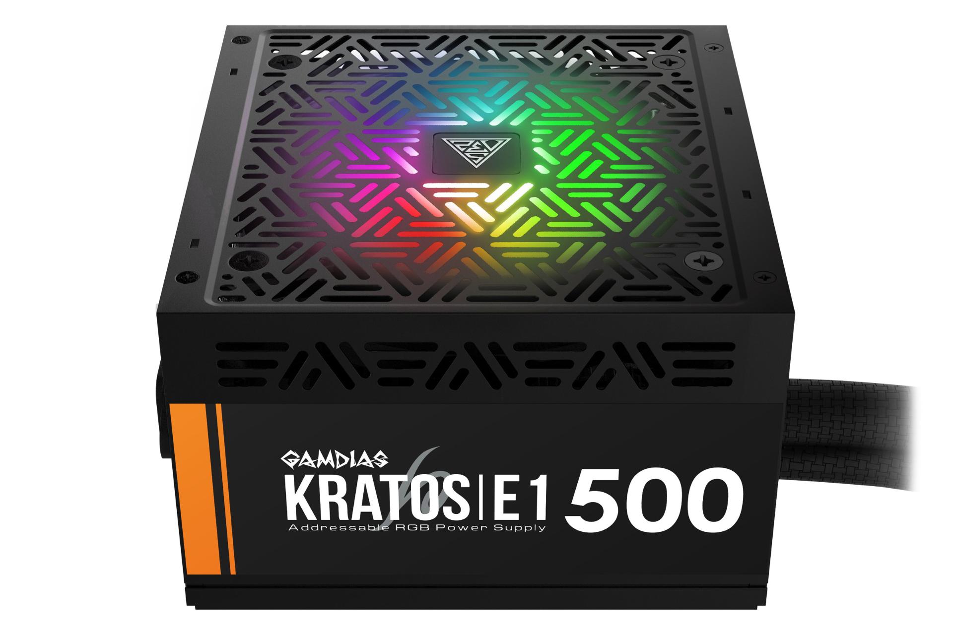 نمای پایین پاور کامپیوتر گیم دیاس KRATOS E1-500 با توان 500 وات