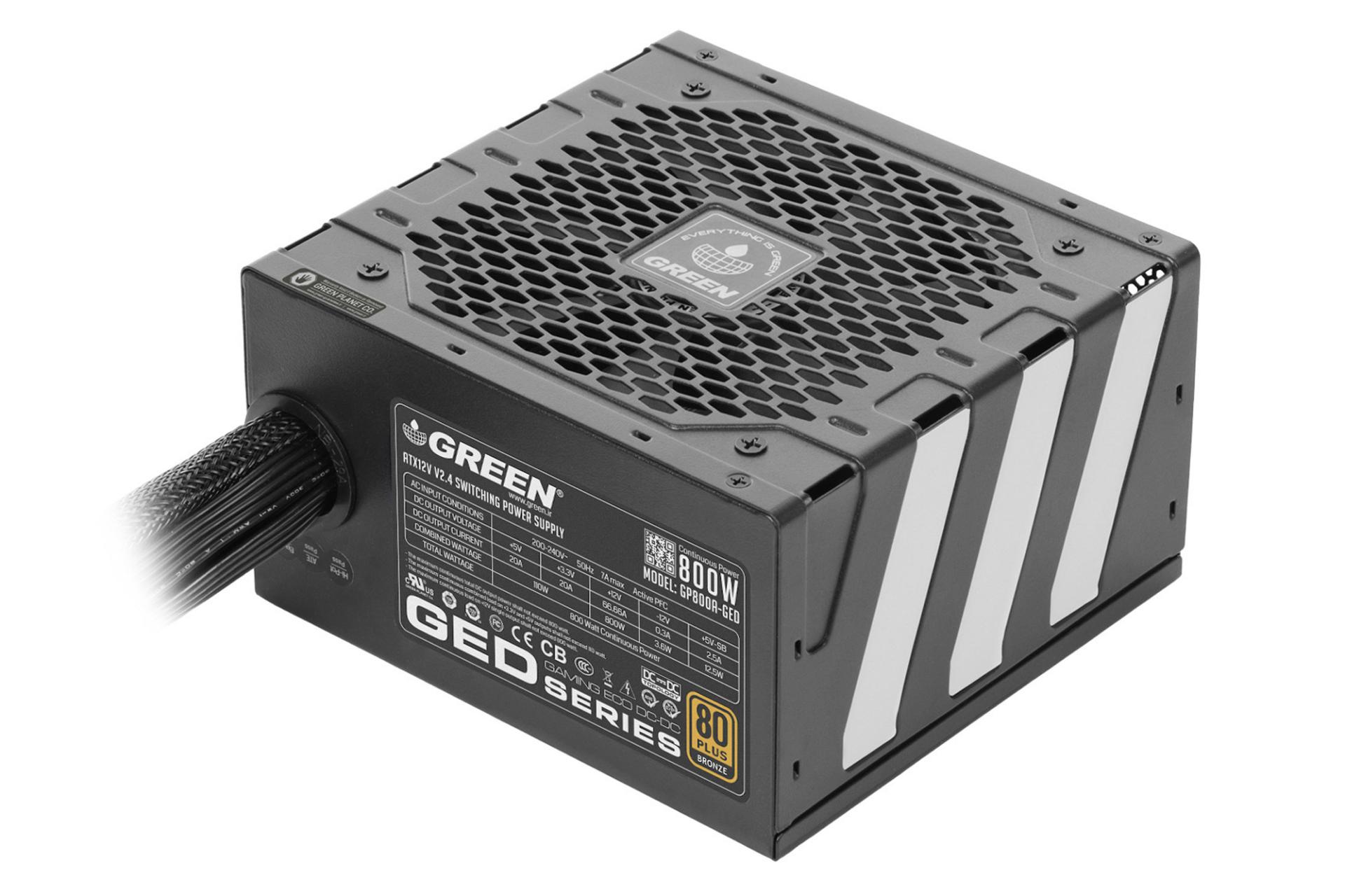 مرجع متخصصين ايران ابعاد پاور كامپيوتر گرين GREEN GP800A-GED با توان 800 وات
