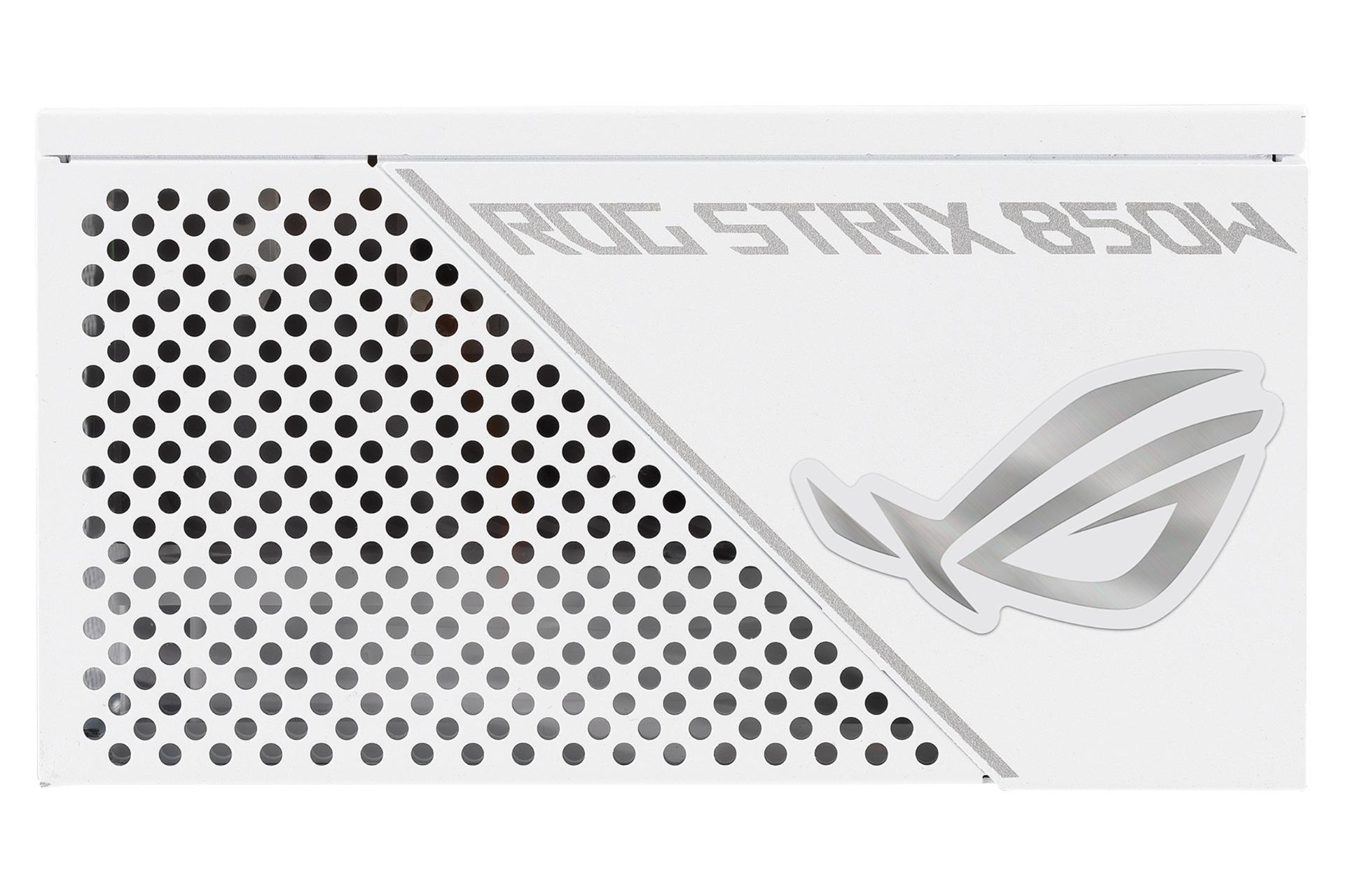 نمای کناری پاور کامپیوتر ایسوس ROG Strix 850G با توان 850 وات سفید