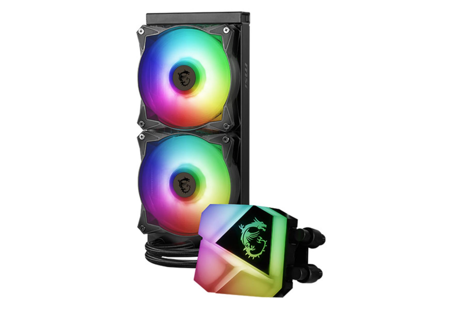 نمای عمودی خنک کننده مایع ام اس آی MAG CORELIQUID C240