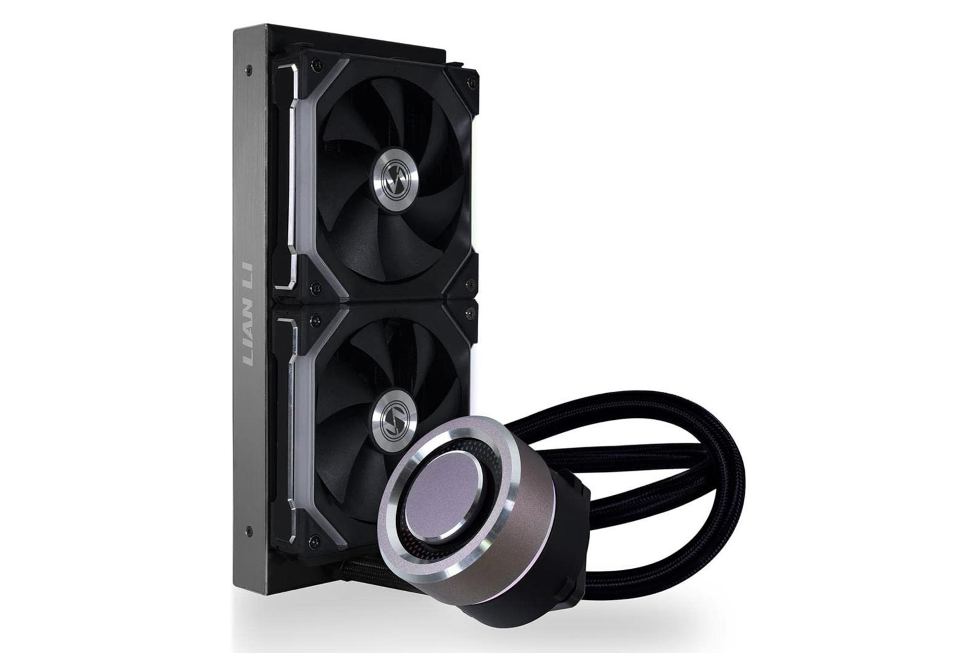 نمای عمودی خنک کننده مایع لیان لی Galahad SL Edition 240 بدون نورپردازی