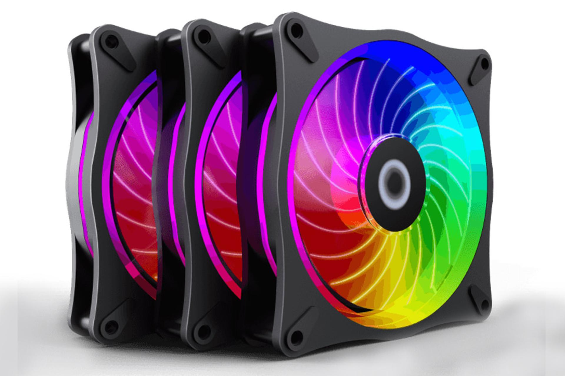مرجع متخصصين ايران نماي چپ فن كيس گيم مكس RL300 RGB بسته 3 عددي