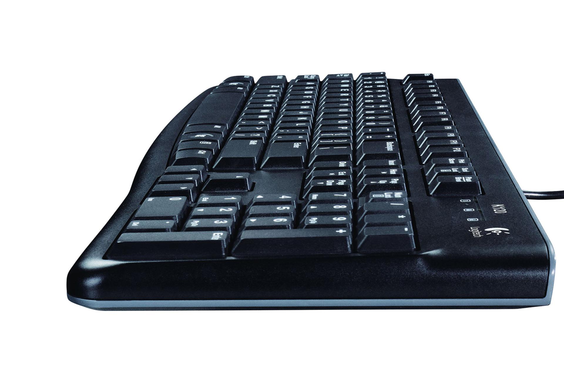 نمای کناری کیبورد باسیم لاجیتک  K120 