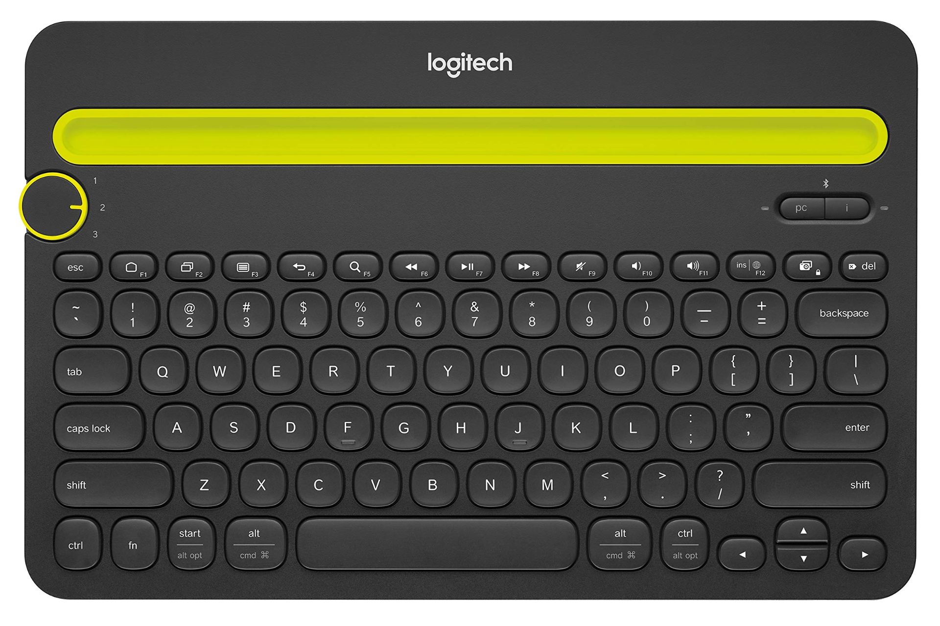 نمای روبرو کیبورد لاجیتک Logitech K480 مشکی