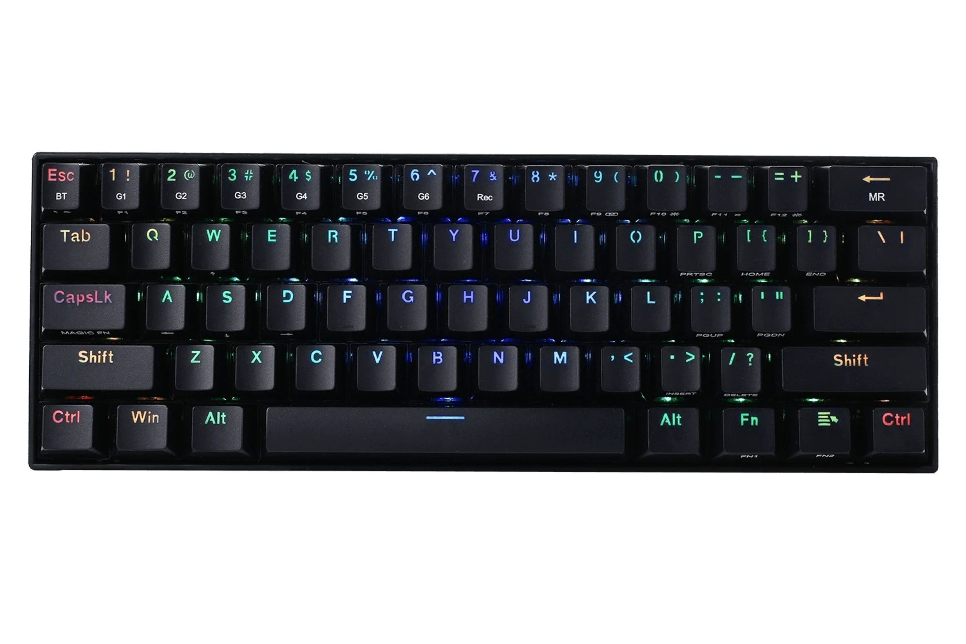 نمای جلو کیبورد مشکی گیمینگ Redragon K530