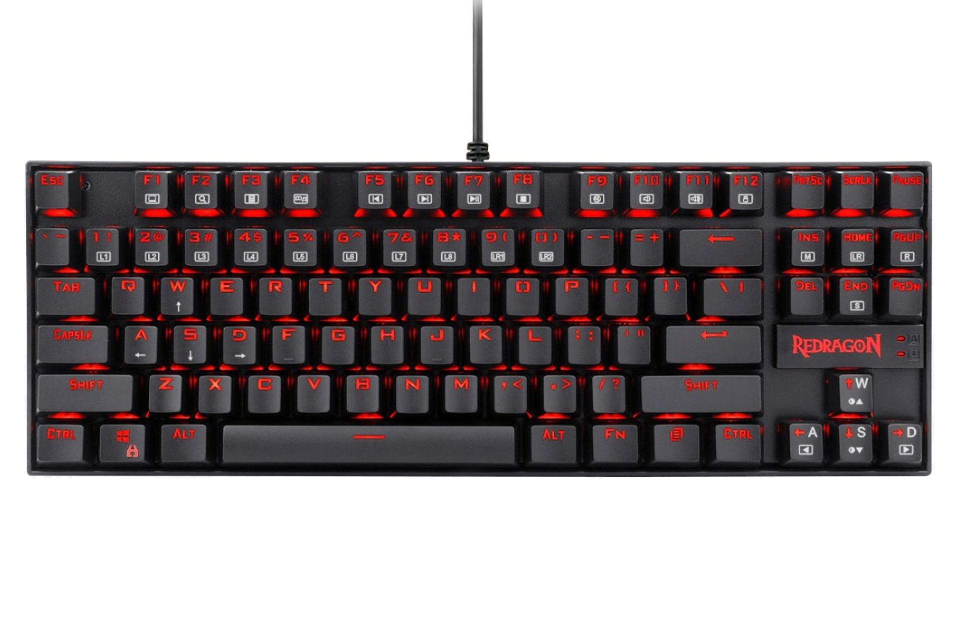 نمای روبرو کیبورد ردراگون Redragon K552 Kumara مشکی