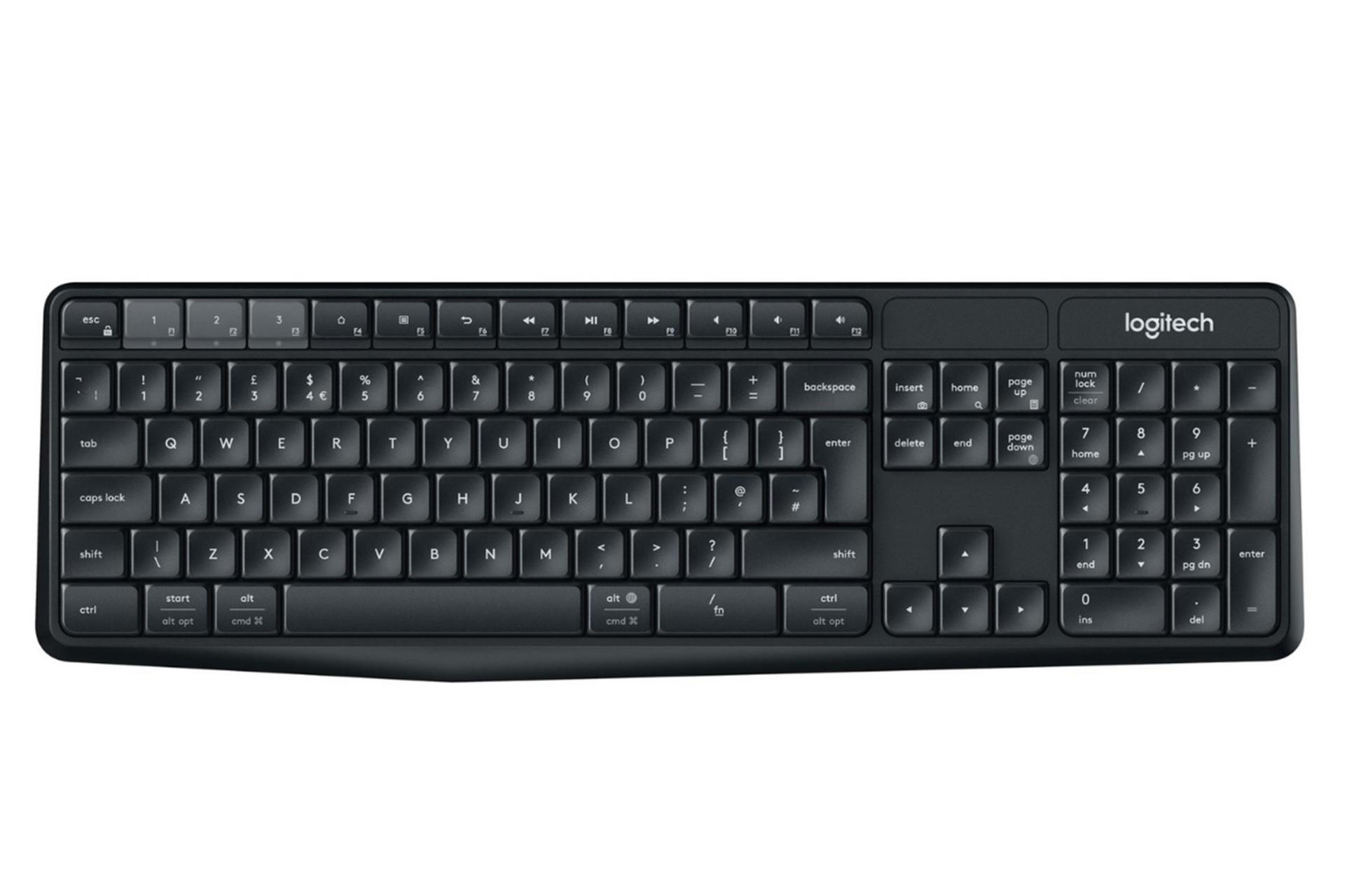 نمای بالا کیبورد لاجیتک K375S رنگ مشکی