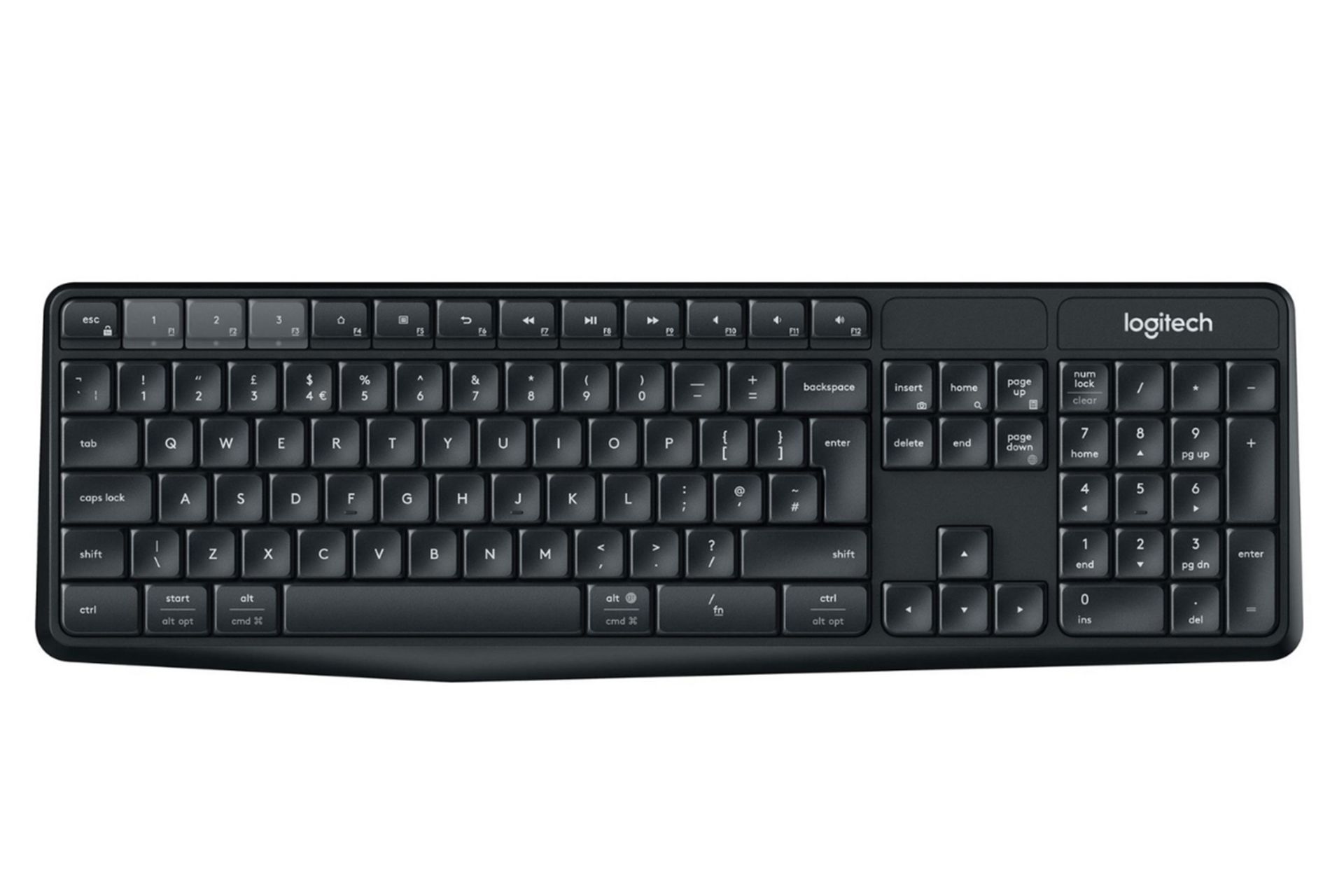 نمای بالا کیبورد لاجیتک K375S رنگ مشکی