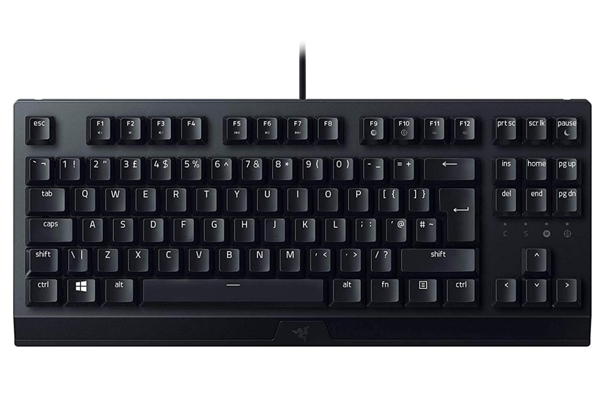 کیبورد ریزر  BlackWidow V3 Tenkeyless با نور پس زمینه خاموش