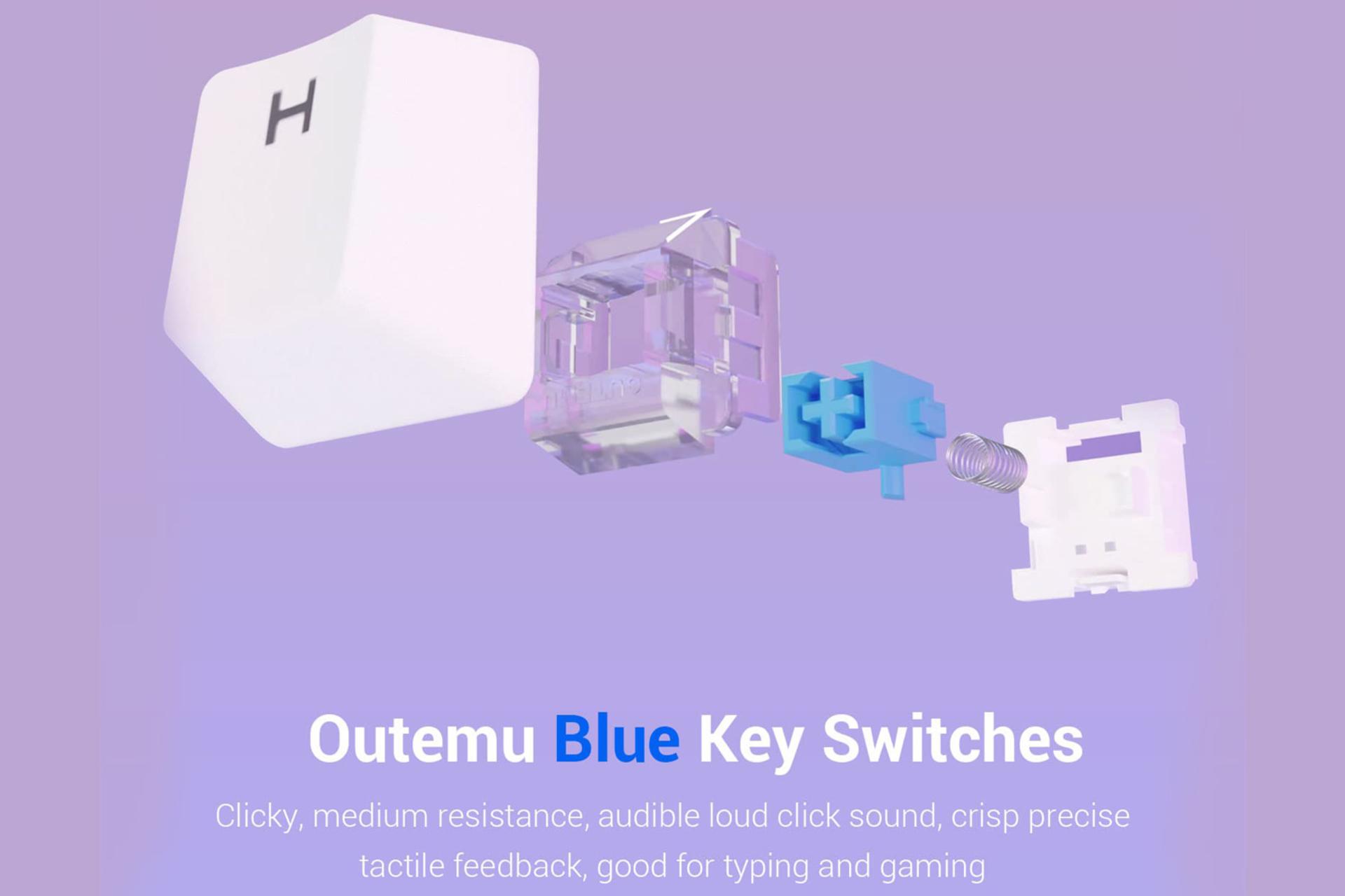 سوئیچ آبی کیبورد ردراگون K611 DUAL COLOR