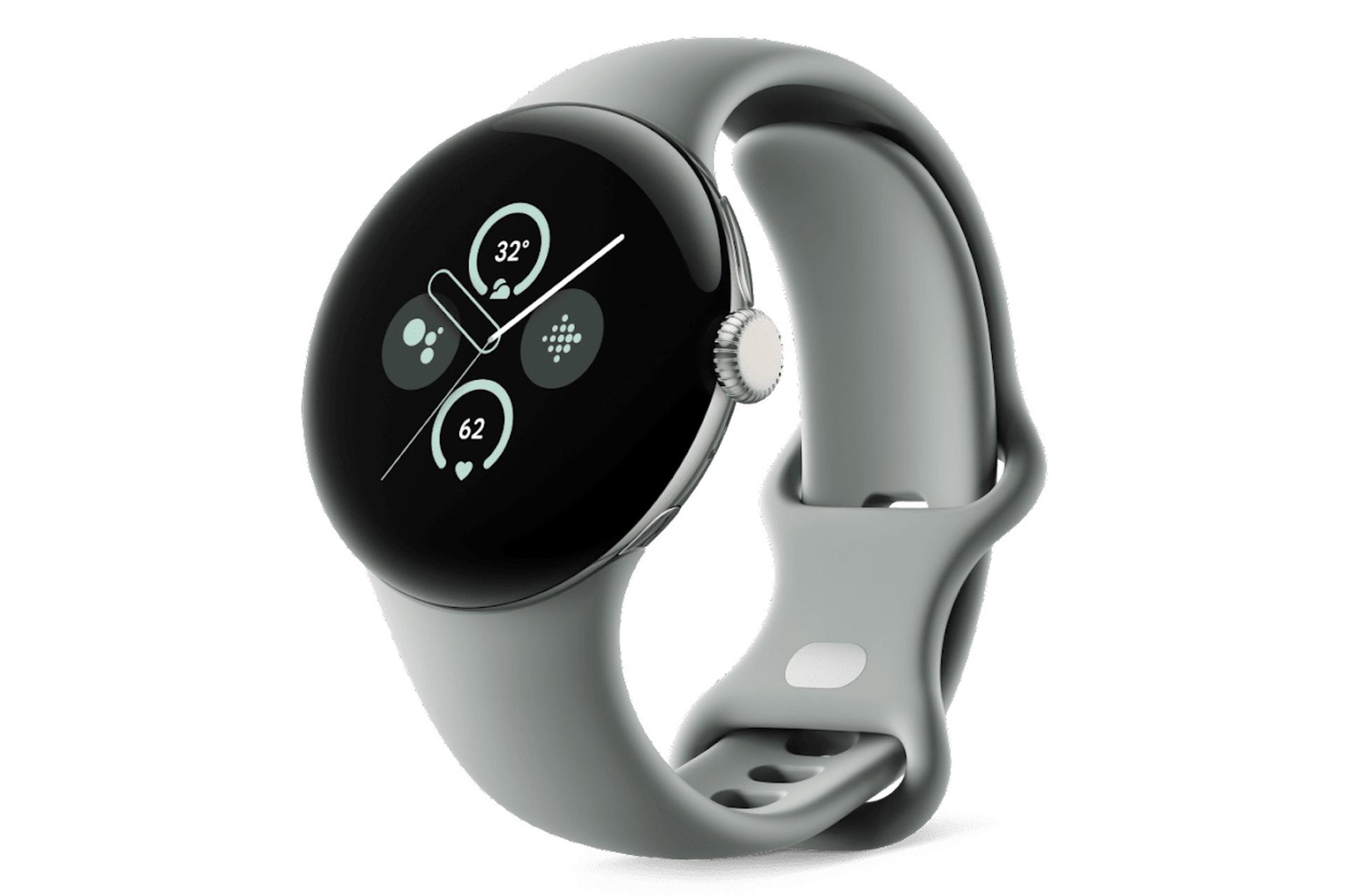 ساعت هوشمند پیکسل واچ 2 گوگل / Google Pixel Watch 2 بدنه طلایی روشن با بند خاکستری