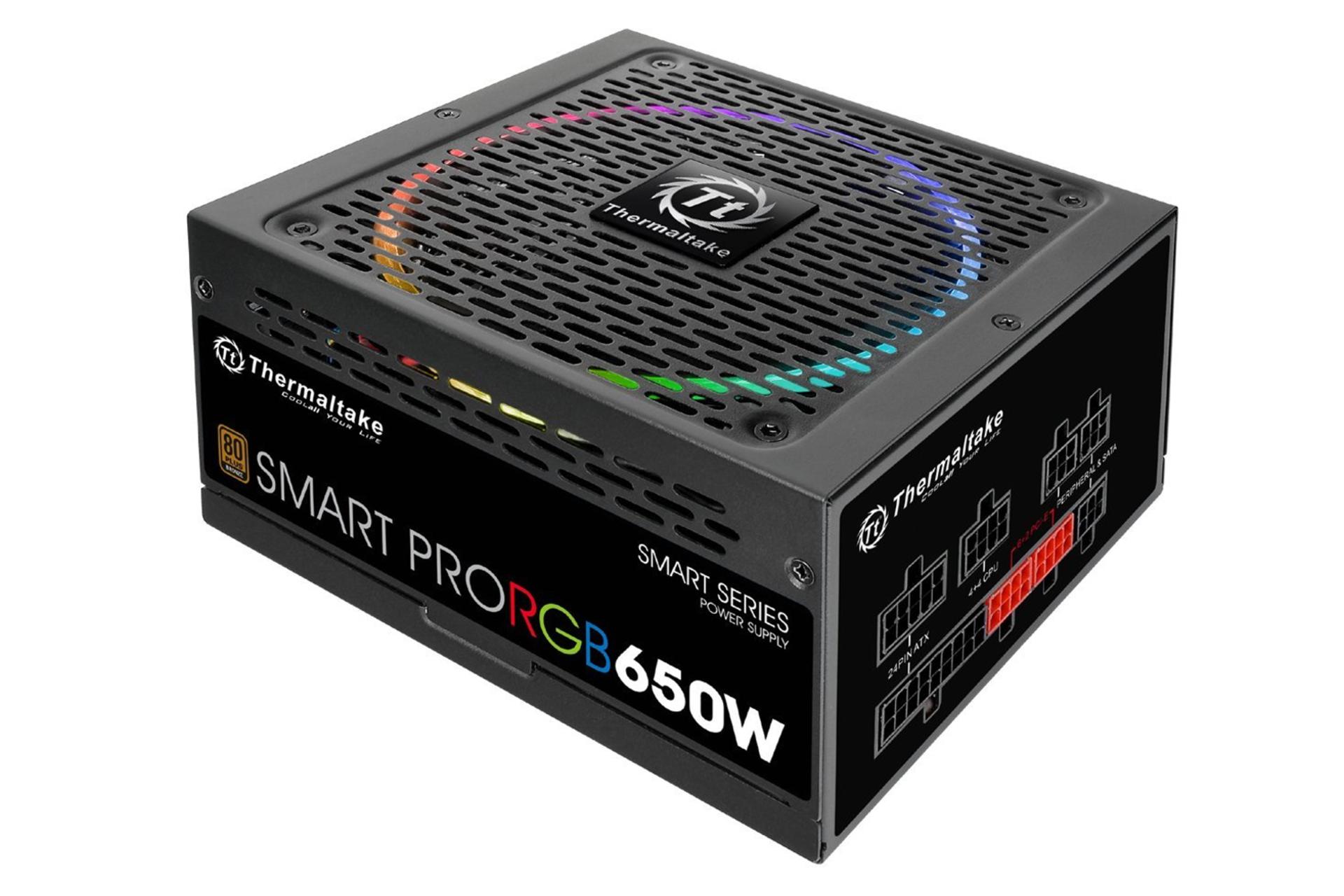 ابعاد پاور کامپیوتر ترمالتیک Smart Pro RGB 650W Bronze با توان 650 وات