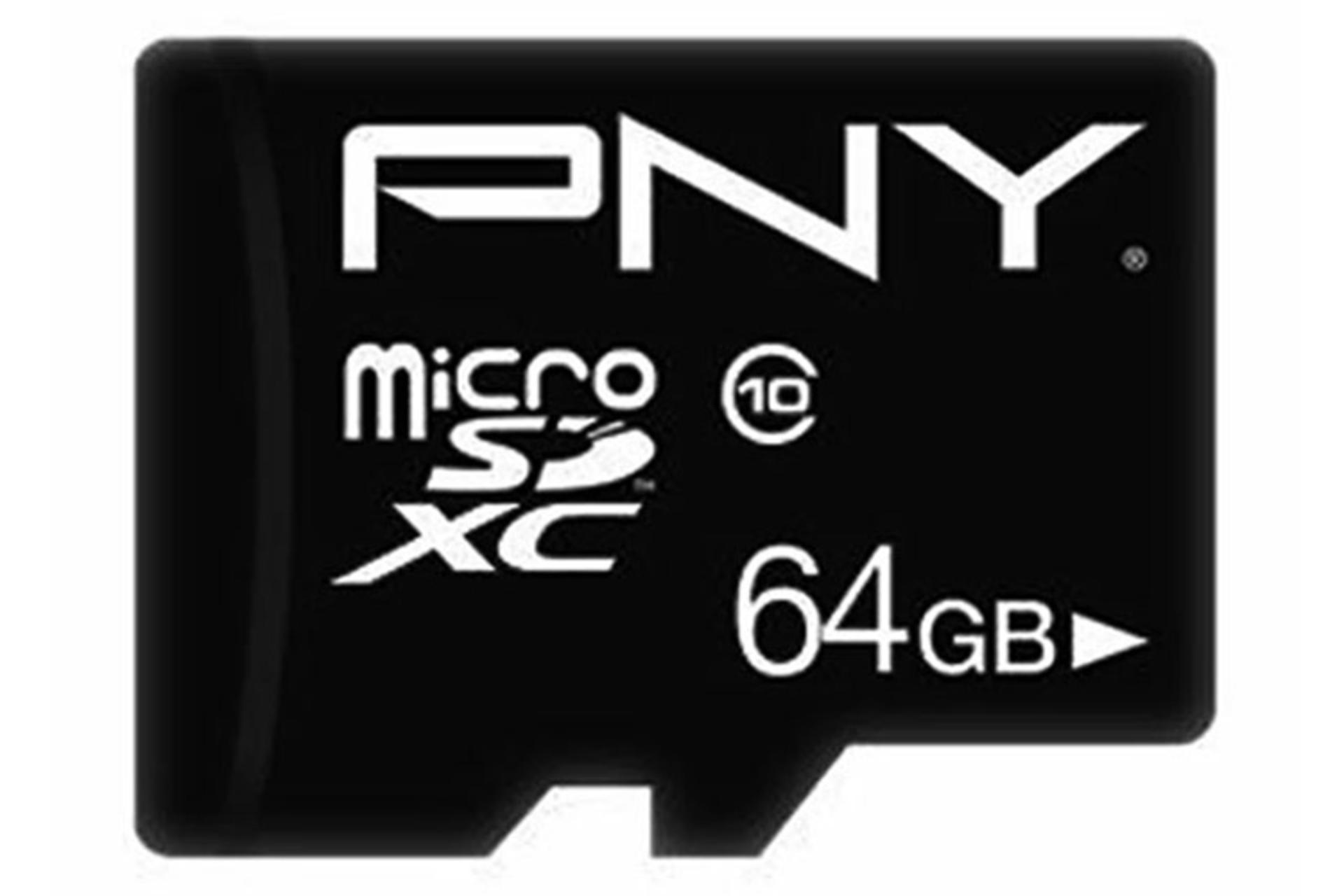 کارت حافظه پی ان وای microSDXC ظرفیت 64 گیگابایت مدل Performance Plus کلاس 10