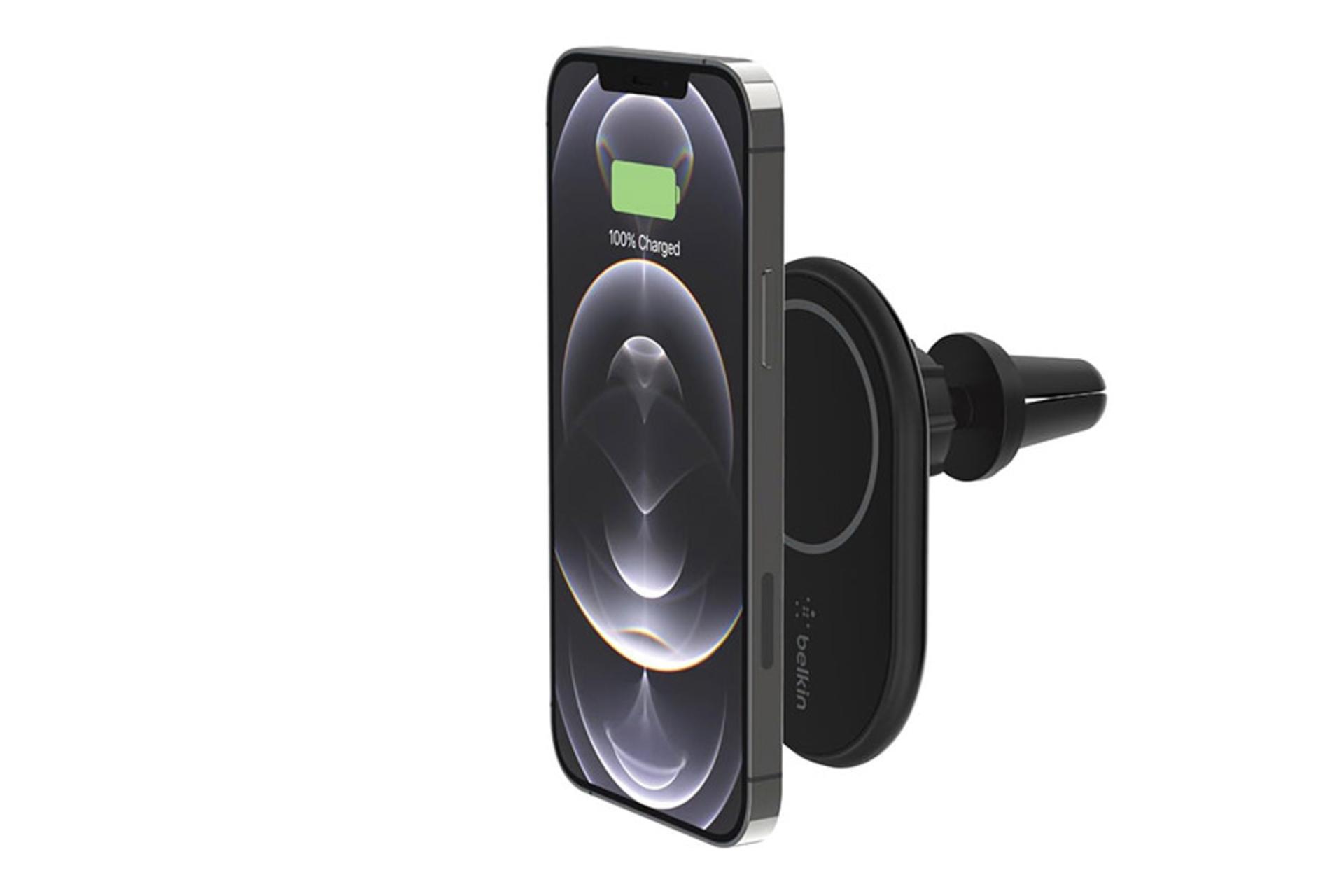 نمای جانبی شارژر بلکین مدل boostcharge-wic004btbk