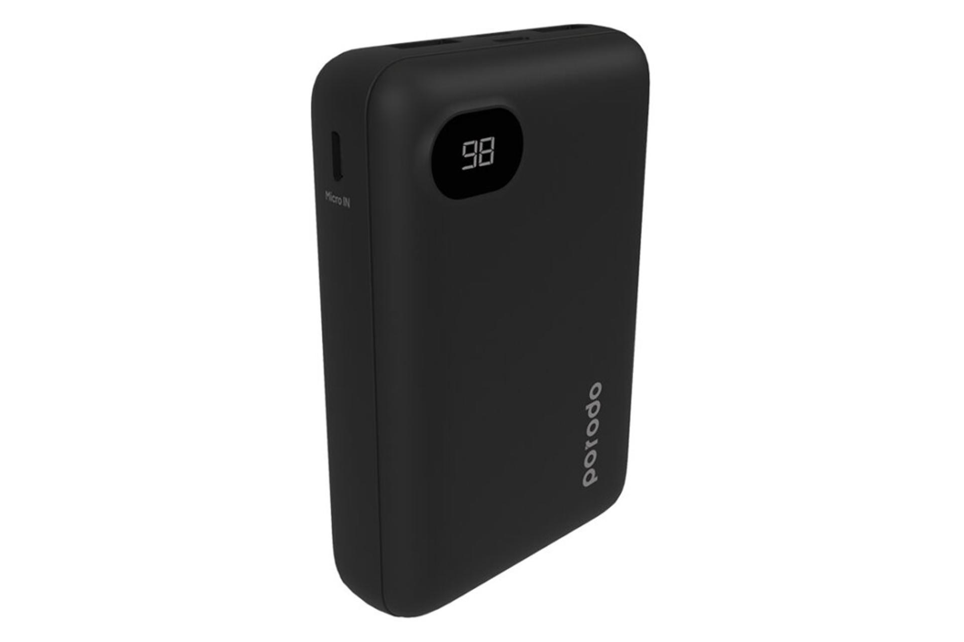 نیمرخ چپ پاور بانک پرودو PBFCH002 با ظرفیت 10000 میلی‌آمپر ساعت