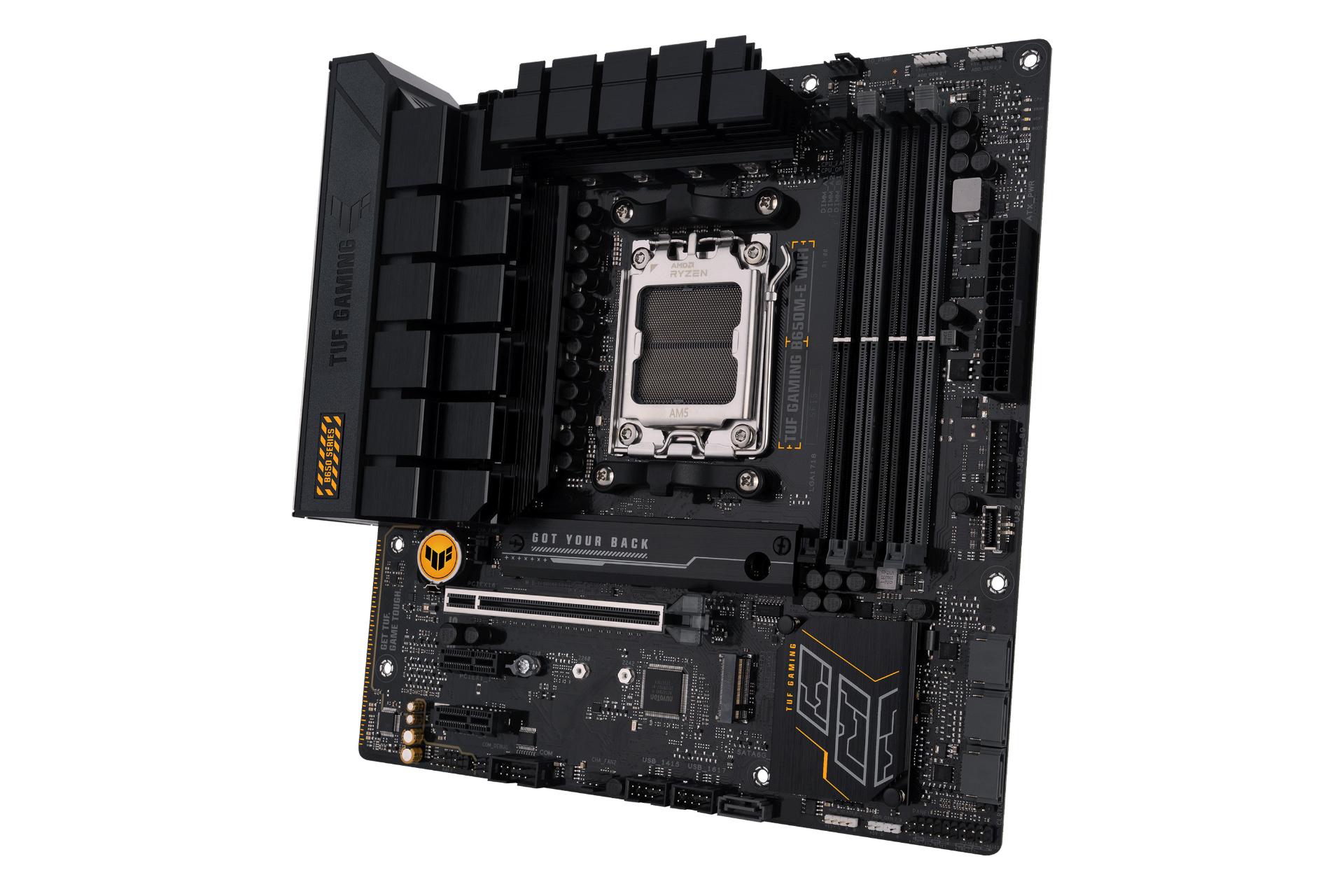 نمای کناری مادربرد ایسوس ASUS TUF GAMING B650M-E WIFI