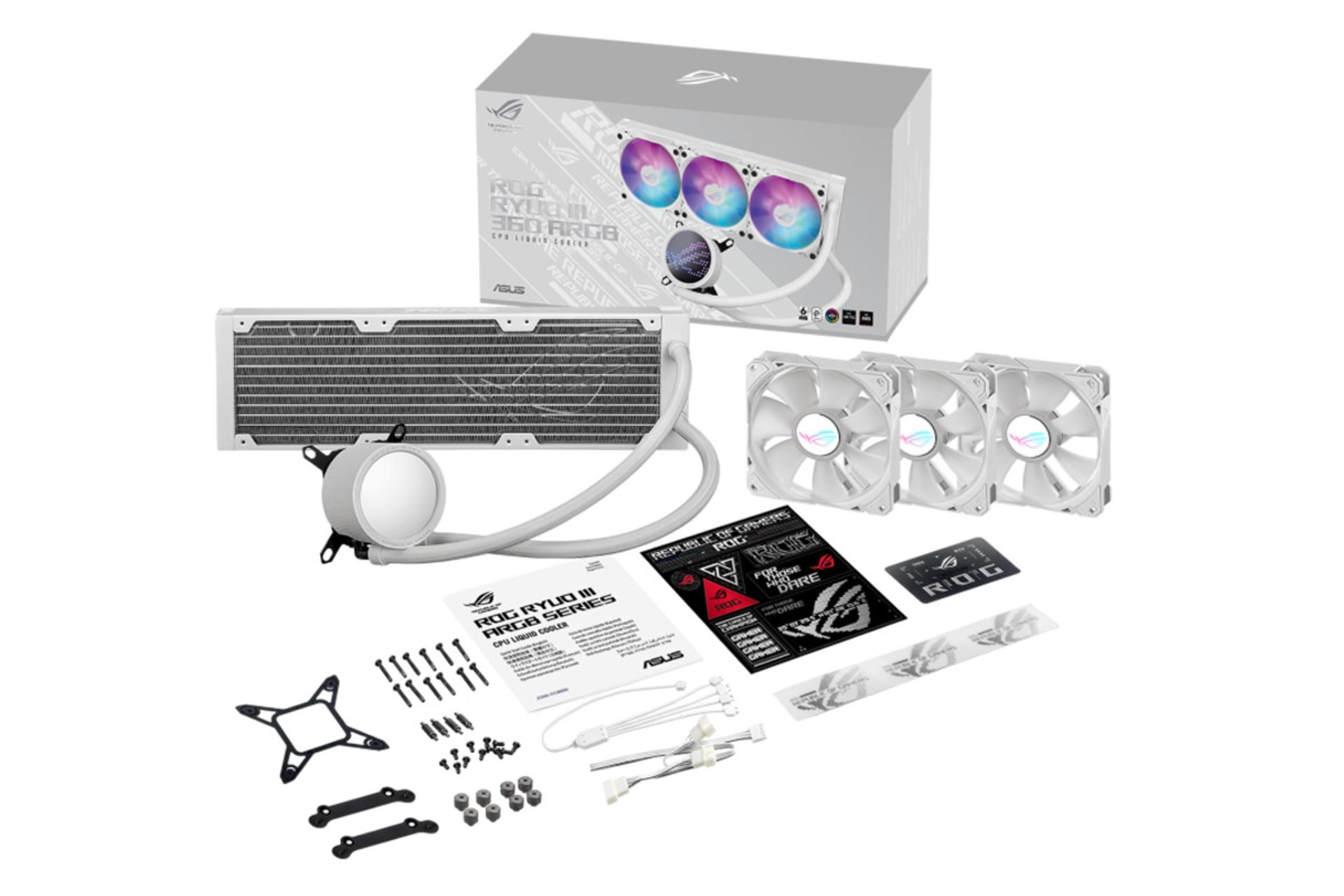 اقلام همراه خنک کننده مایع ایسوس ROG RYUO III 360 ARGB WHITE EDITION