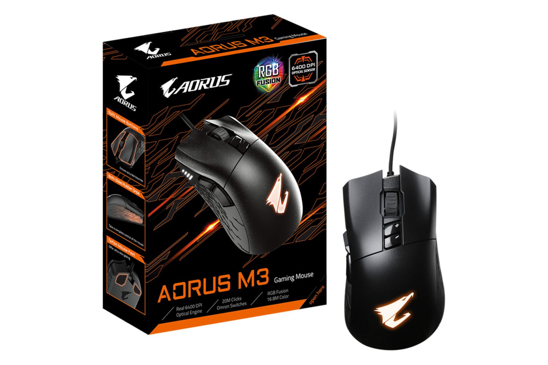 ماوس گیگابایت AORUS M3 همراه جعبه
