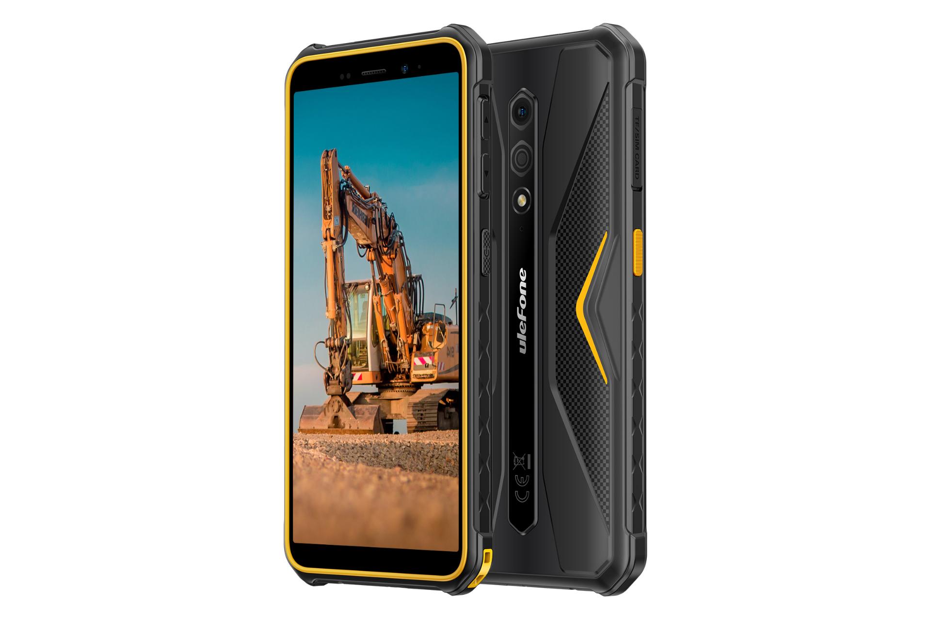 نمای کناری گوشی موبایل آرمور X12 یولفون / Ulefone Armor X12 مشکی و نارنجی