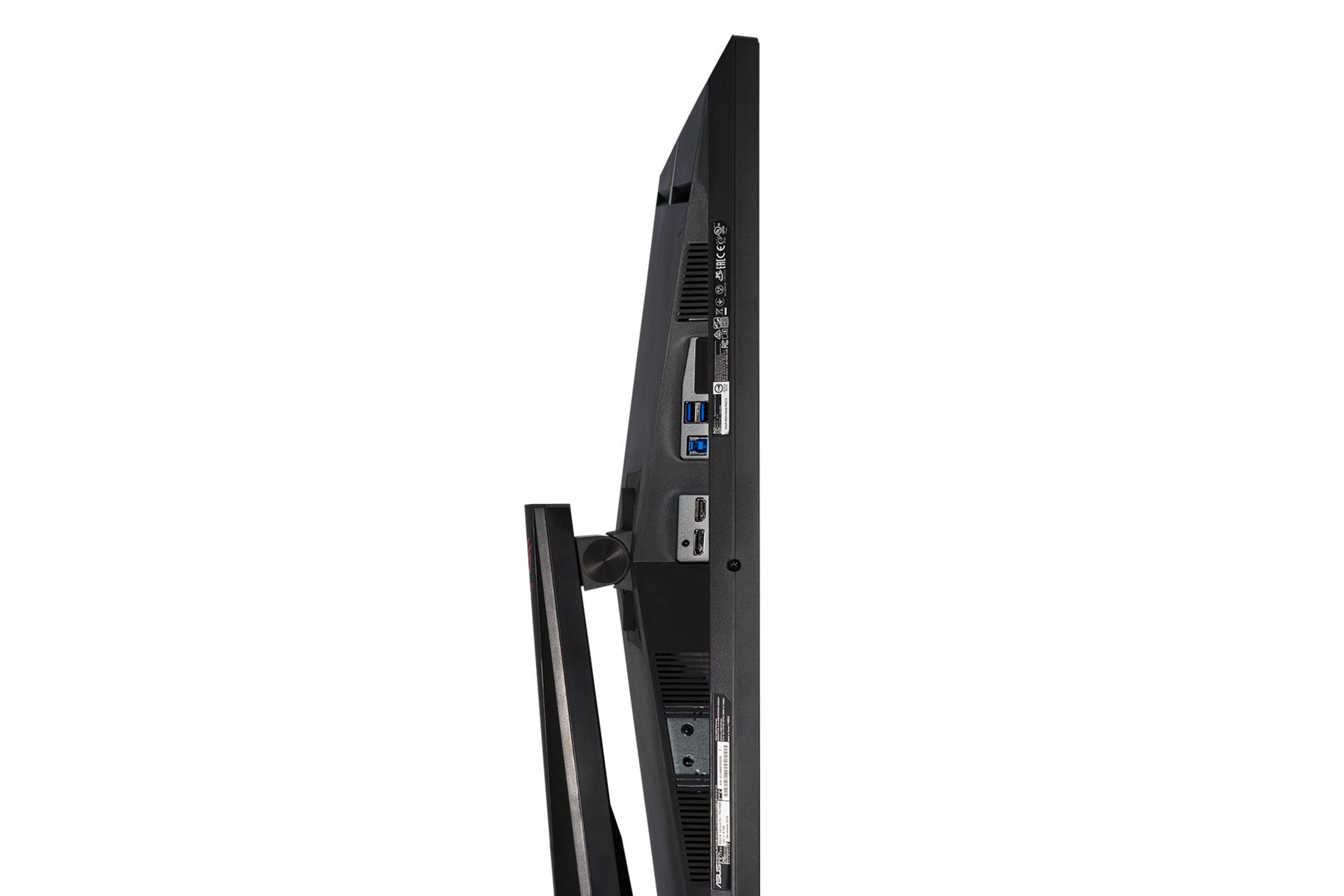 نمای کنار سمت چپ مانیتور ایسوس ROG Swift PG278QE و نمایش پورت ها