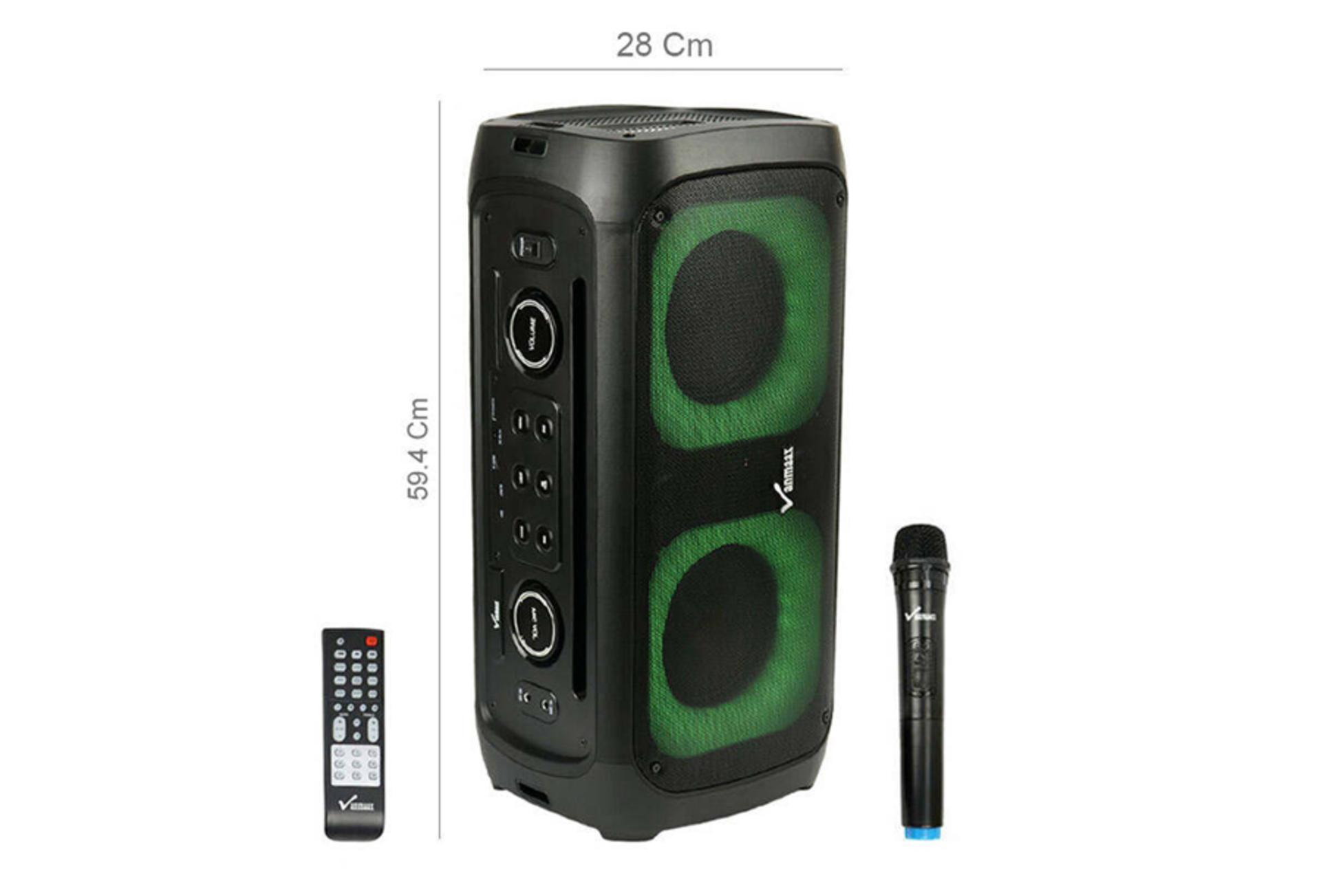 ابعاد اسپیکر وان مکس Vanmax MAX-550