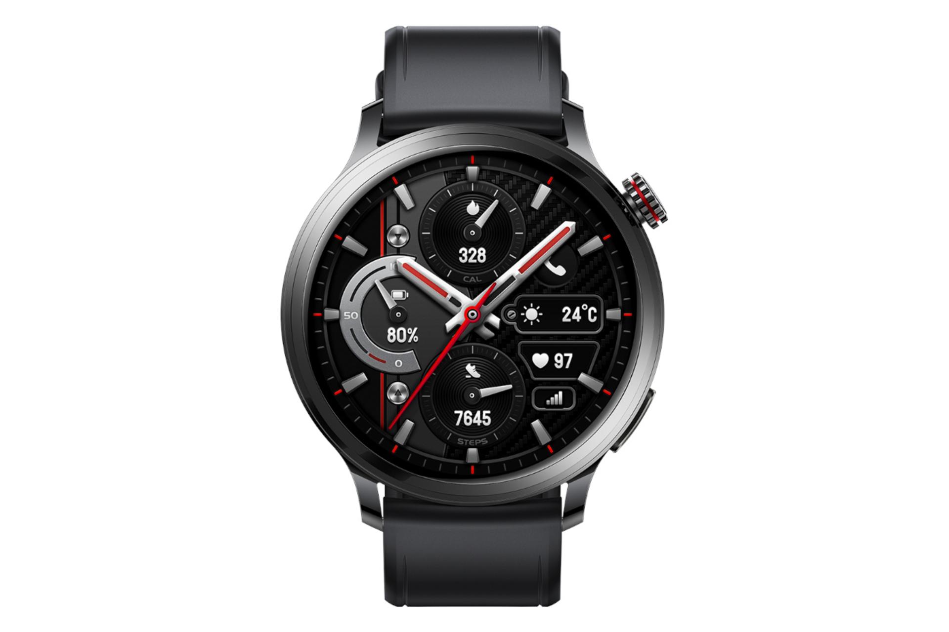 نمای روبرو ساعت هوشمند آنر واچ 4 پرو / HONOR Watch 4 Pro مشکی