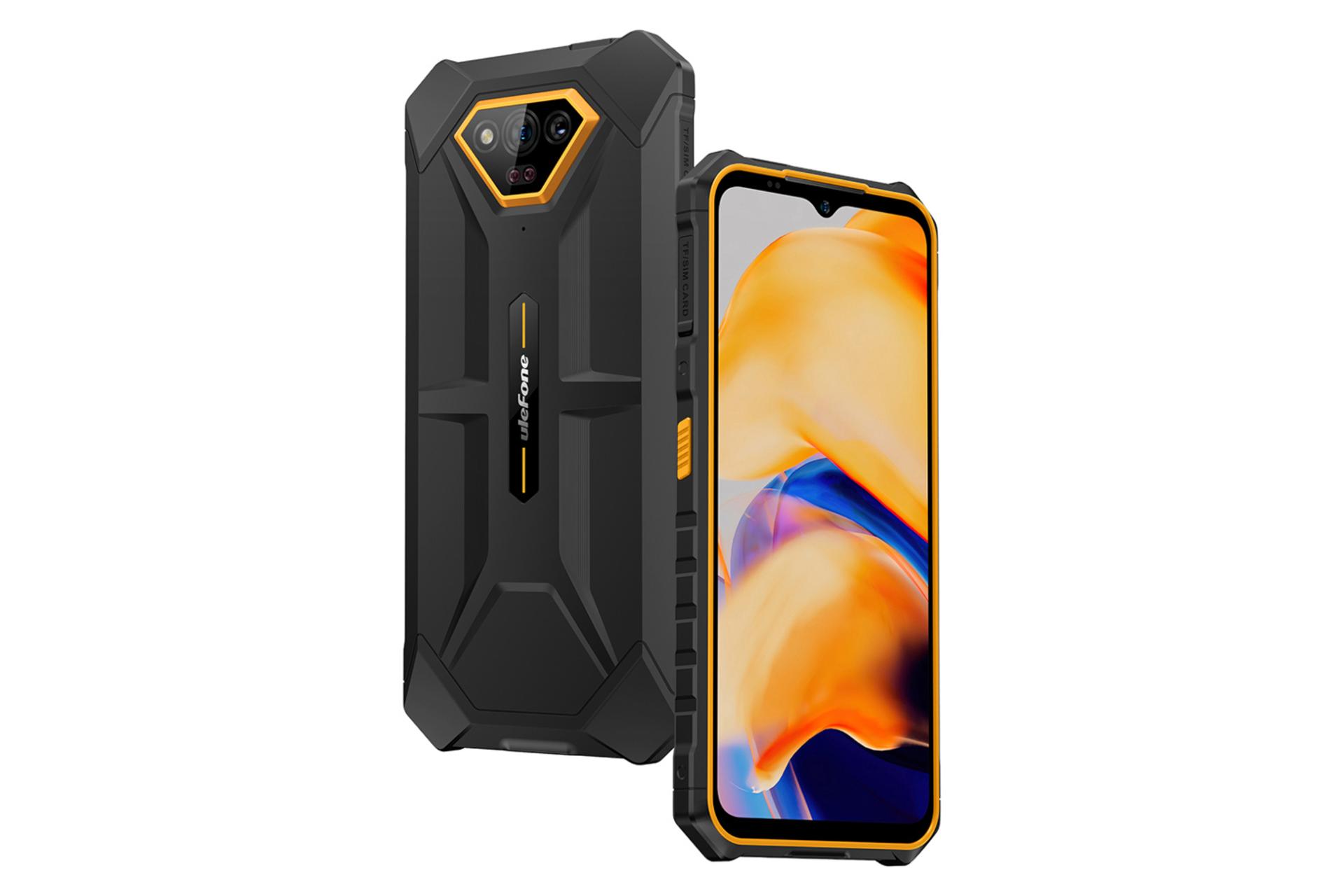 نمای کناری گوشی موبایل آرمور X13 یولفون / Ulefone Armor X13 مشکی و نارنجی
