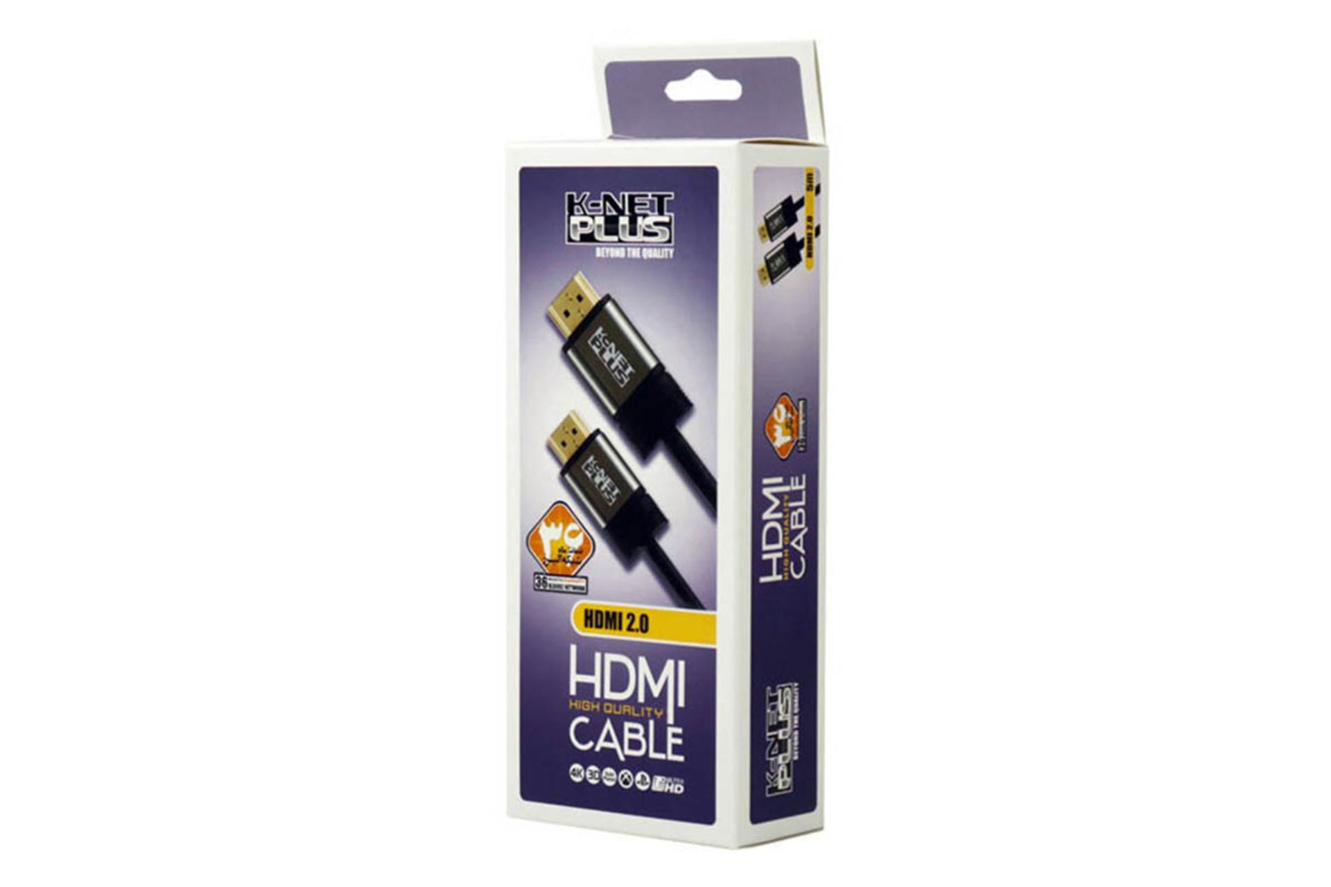 کابل HDMI کی نت پلاس HC152 4K 60Hz نسخه 2.0 با طول 3متر نمای جعبه