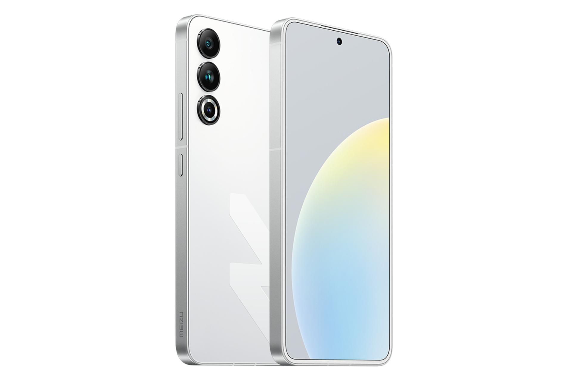 نمای جانبی گوشی موبایل میزو 20 کلاسیک / Meizu 20 Classic نقره ای